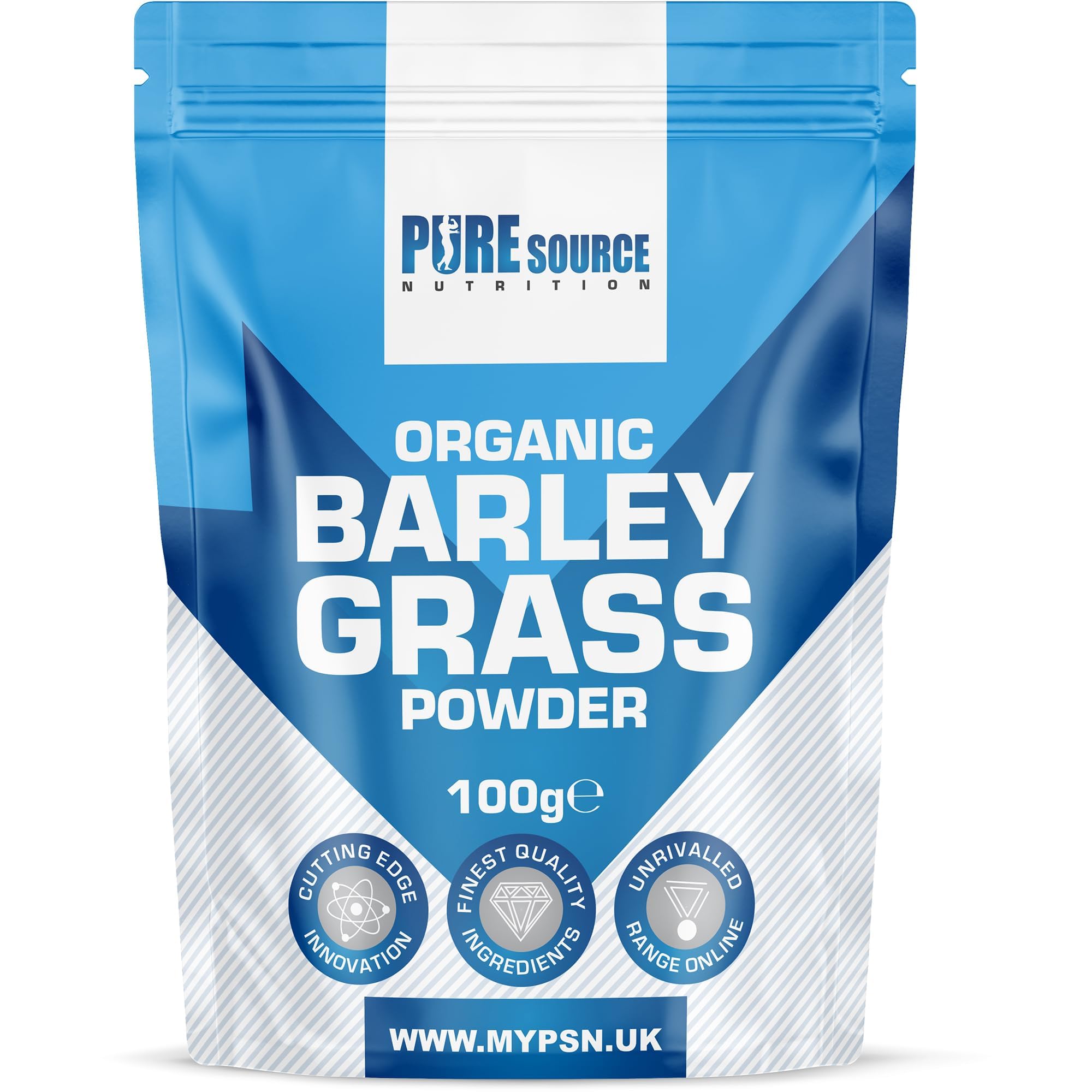 Organic Barley Grass Powder 100g from European Fresh Young Barleygrass Superfood Supergreen Powder by Pure Source Nutrion (100g)