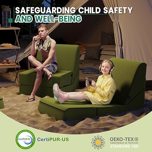 Miniatura 7 de jela Tumbona para exteriores, sofá cama plegable impermeable, resistente a los rayos UV, con funda lavable a máquina, sofá de espuma suave, tumbonas