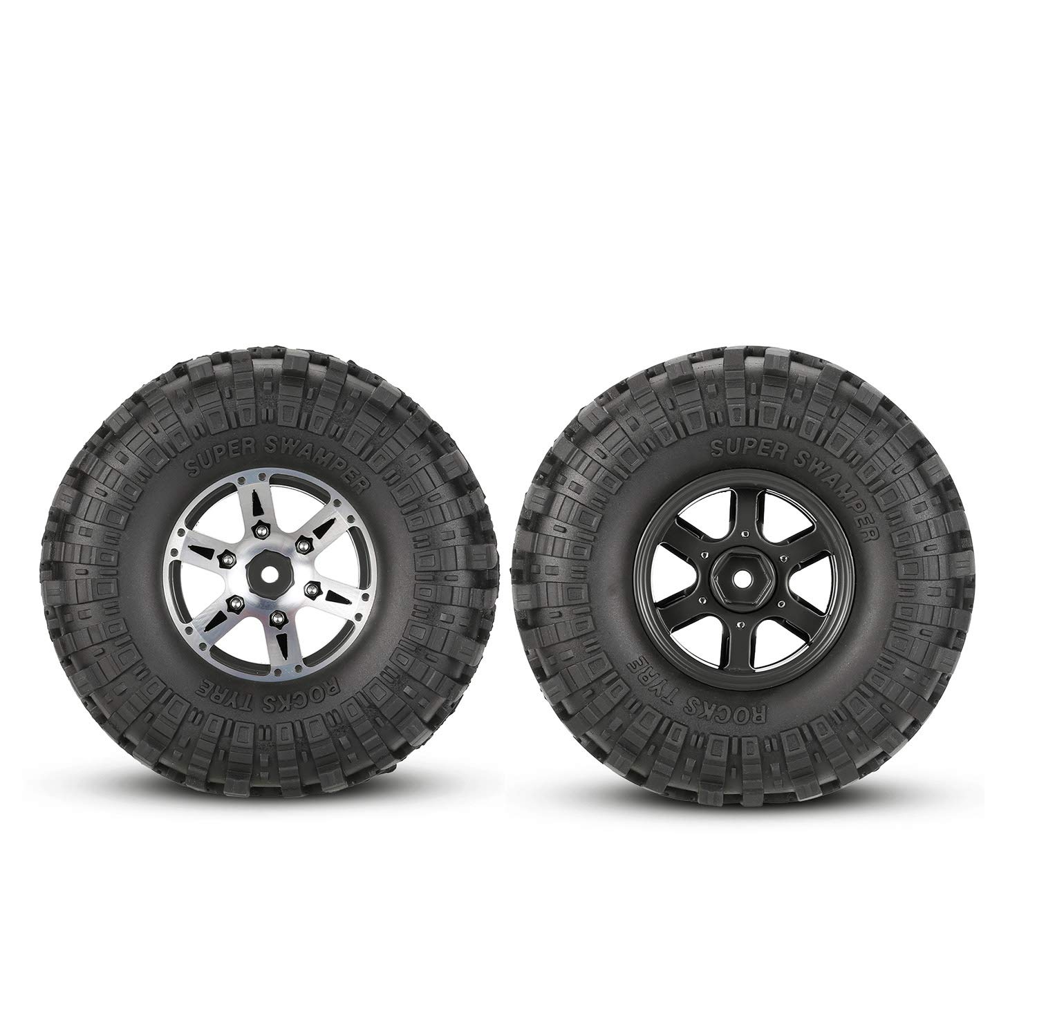 KEEDA Roues en métal Beadlock de 110 mm et pneus en caoutchouc pour 1/10 RC Rock Crawler Car Axial SCX10 TRX4 D90 TF2