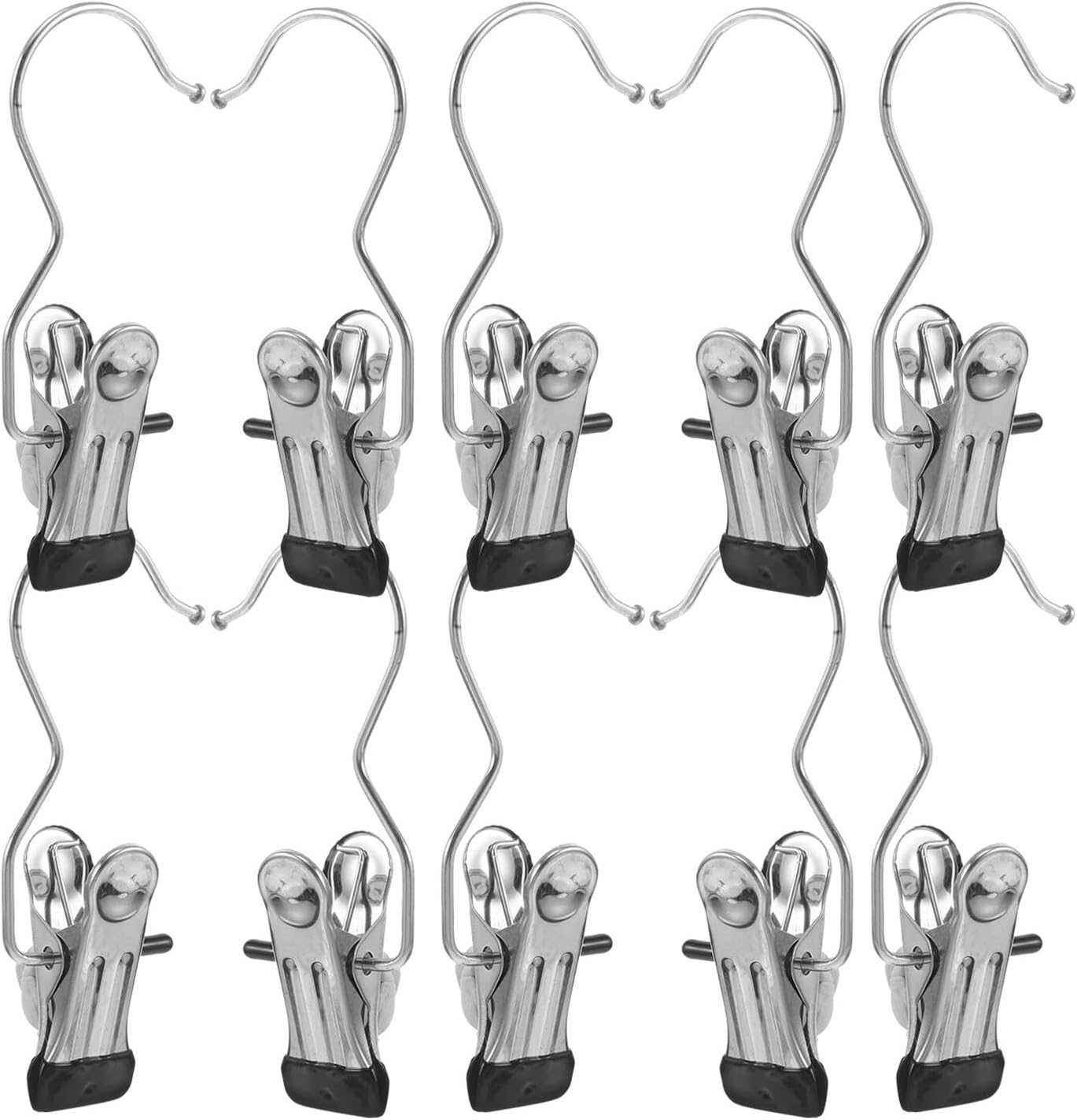 80pcs Stainless Steel Clothes Pins Laundry Hooks Socks Clips Towel Hanger Clips for Home Travel Drying Organizer