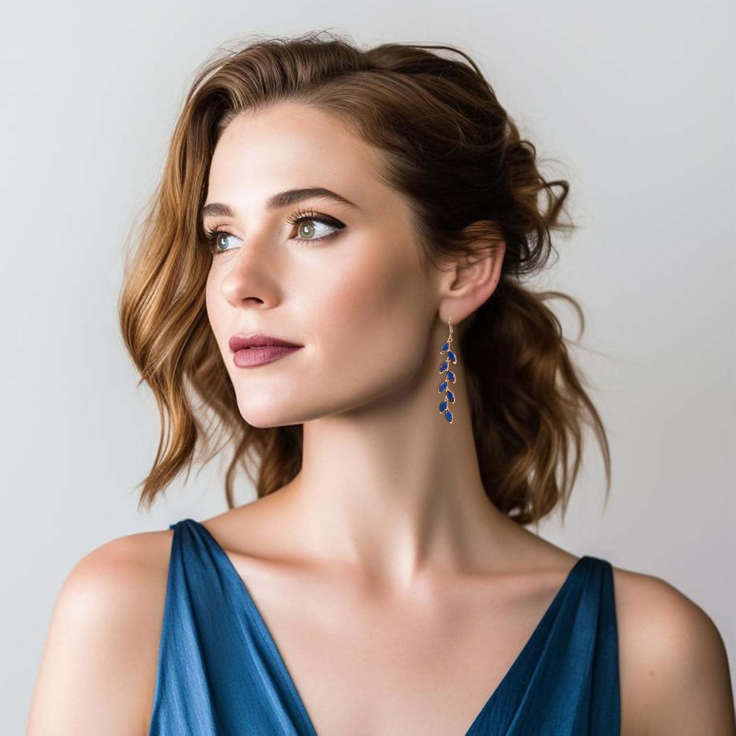 Cubic Zirconia Wedding Earrings for Bridal Bridesmaid Rhinestone Dangle Earrings Crystal Drop Earrings for Women Prom Party Jewelry Gifts - Image 2