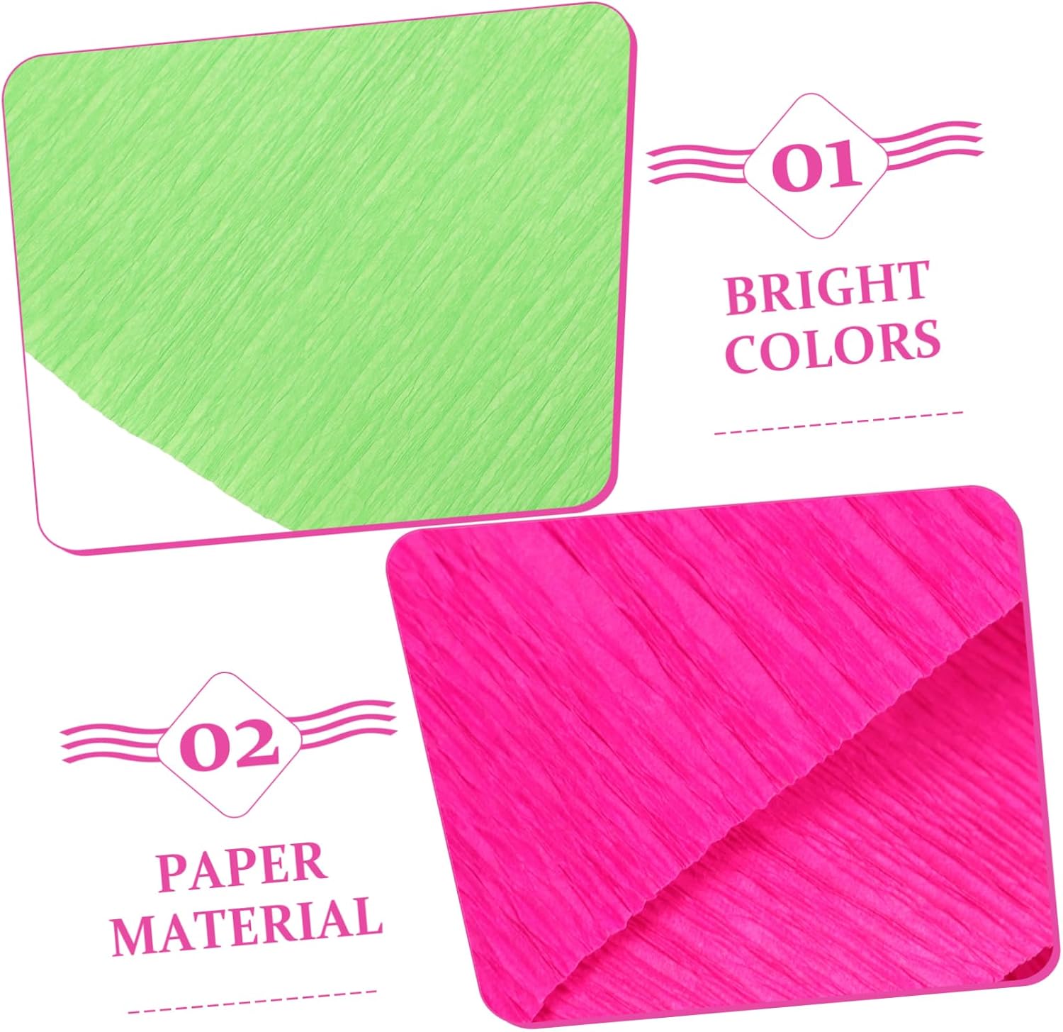Uonlytech 2rolls Crepe Paper for Flower Making for Party Decorations Wedding Decor and Wrinkled Paper