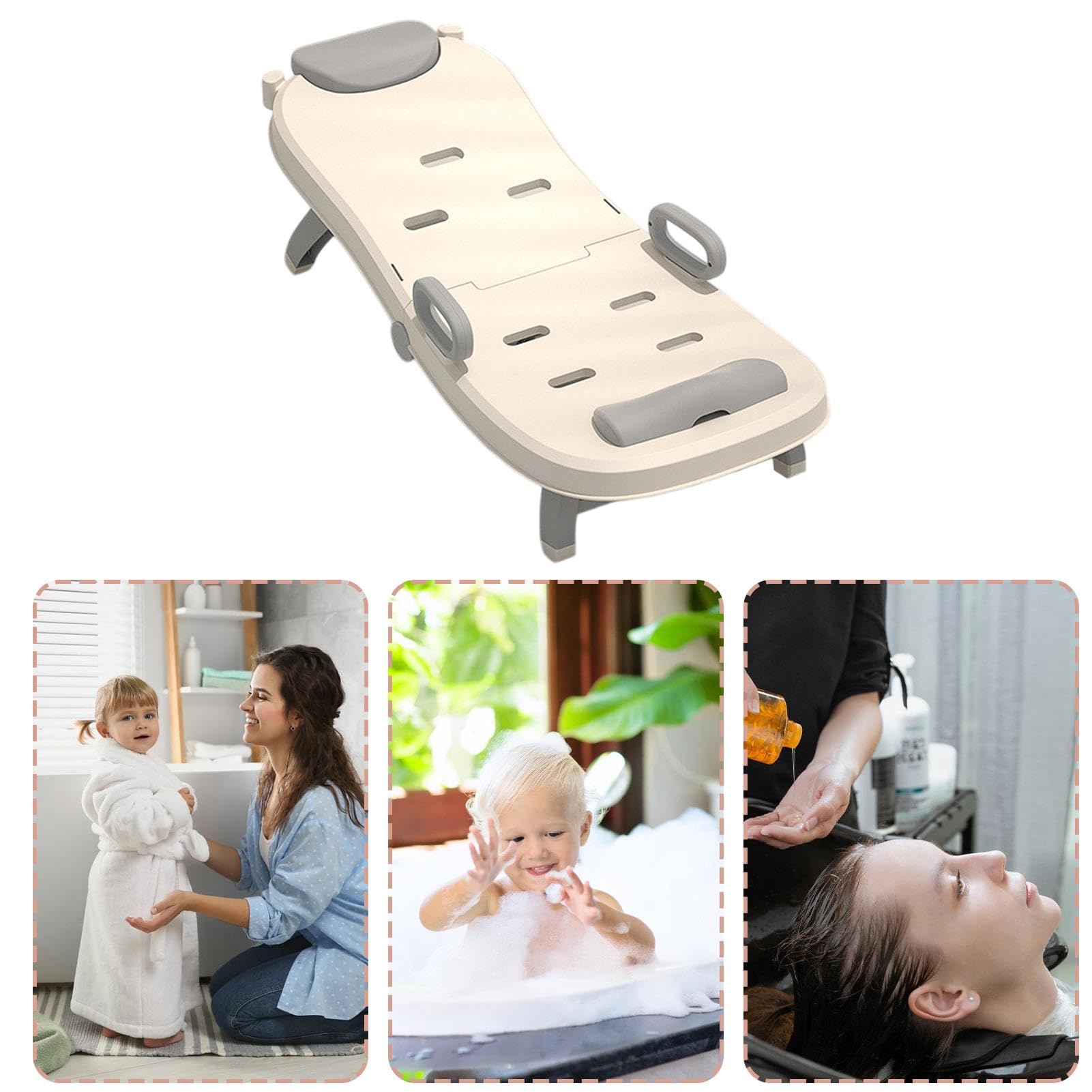 Shampoostuhl für Kleinkinder, Haarwaschstuhl für Kinder, verstellbares Bett zum Waschen von Kinderhaaren, tragbarer Liegesessel für Baby-Shampoo