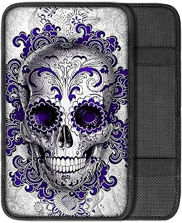 Jeiento Funda de reposabrazos central para consola central de estilo hawaiano, color marrón, ajuste universal, suave, cómodo, para asiento de coche, caja de pasamanos
