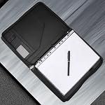 Laelr Zippered Portfolio 3 Ring Binder with 8 Pockes, Leather Business Padfolio with Zipper, A4 Document Binder Organizer for School Office