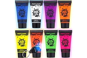 Blue Squid UV Body Paint, Adults and Kids Glow In The Dark Face Paint Set