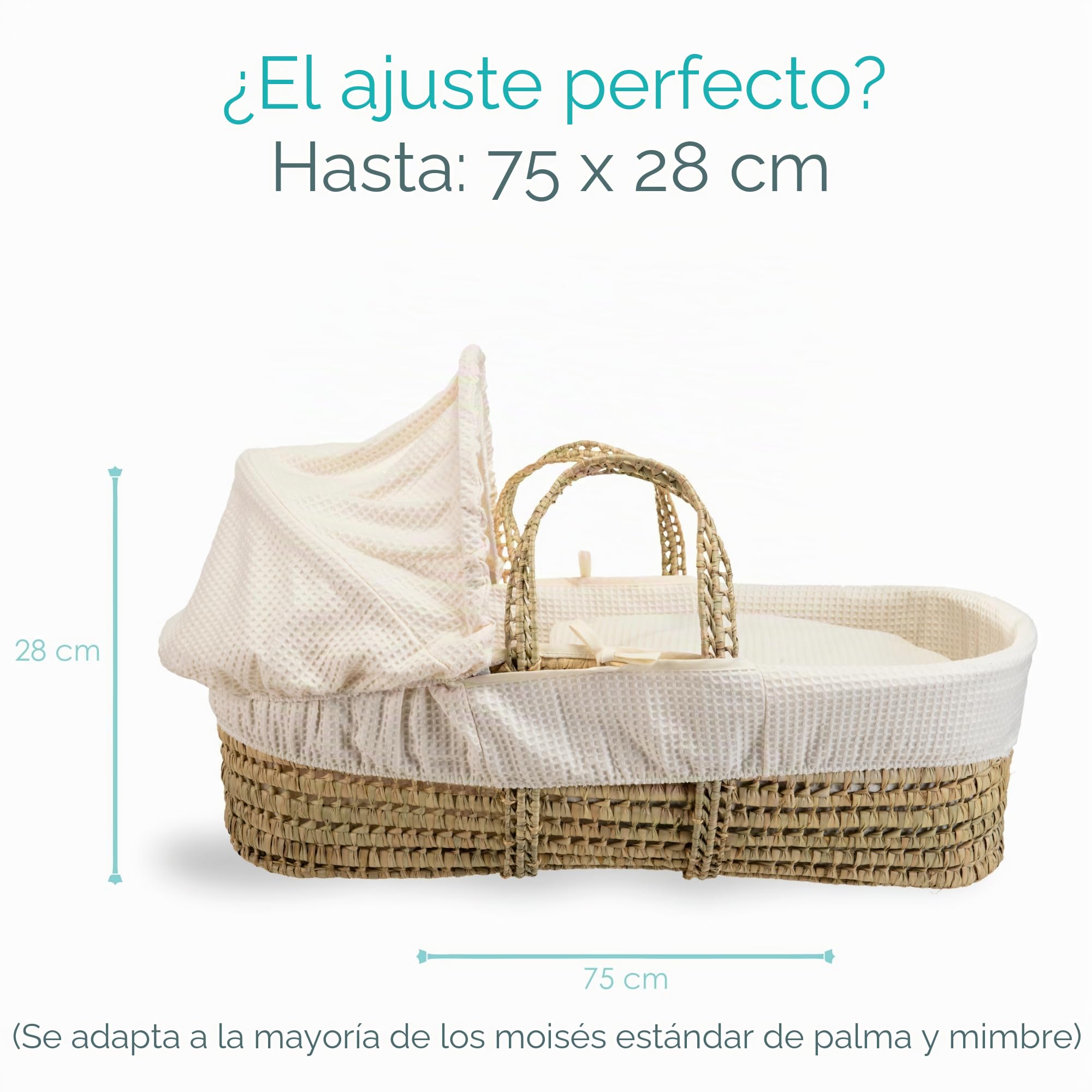 Clair de Lune Moses Basket - Juego de Ropa de Cama, algodón, Color Crema