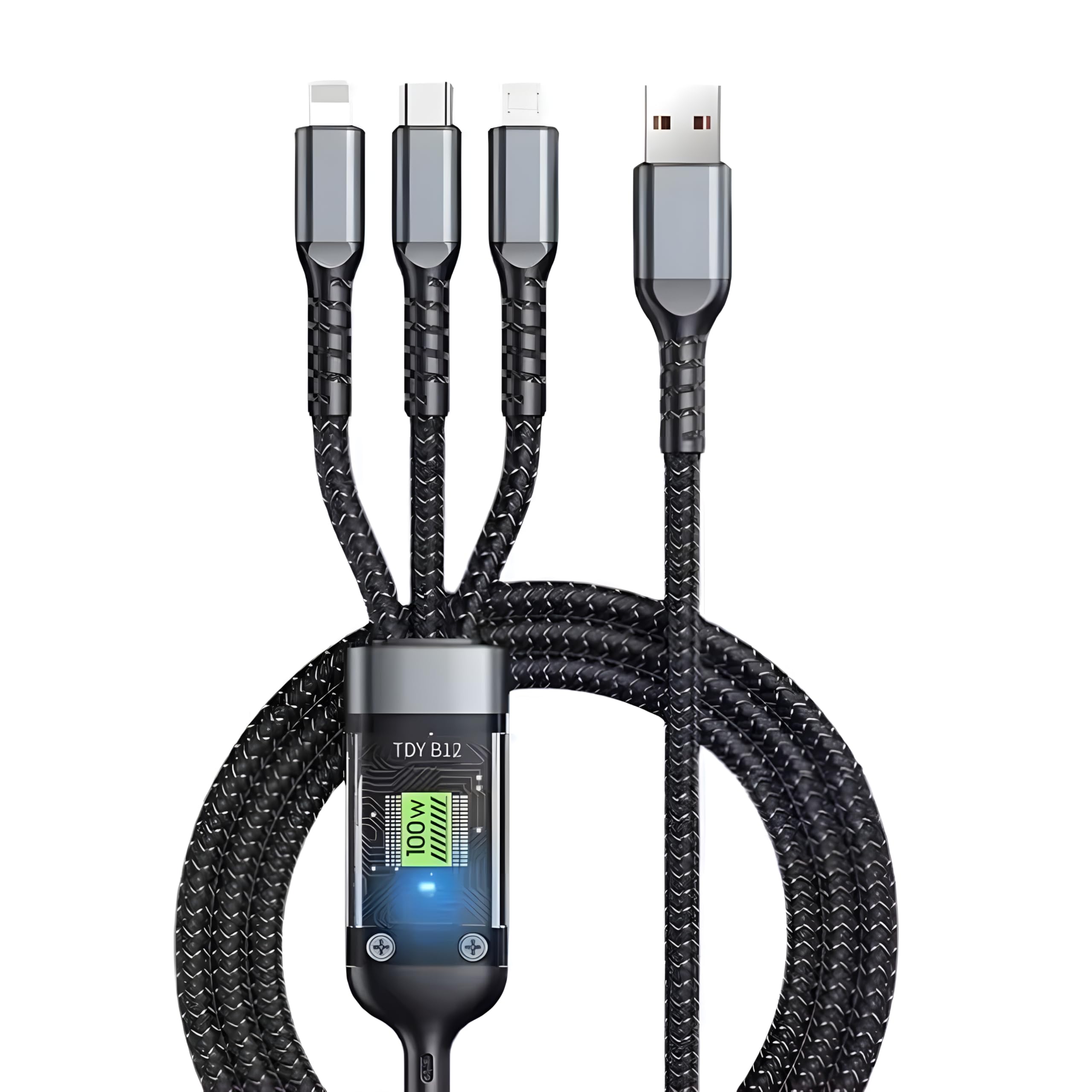 VEROX 100W 3 in 1 charging cable for Type c, Micro USB, Lightning Fast Charging Cable Data Transfer Ideal for SmartPhone, Tablet, Laptop or Any Compatible Devices- Black (B0D9S45J9C) Amazon Price History, Amazon Price Tracker
