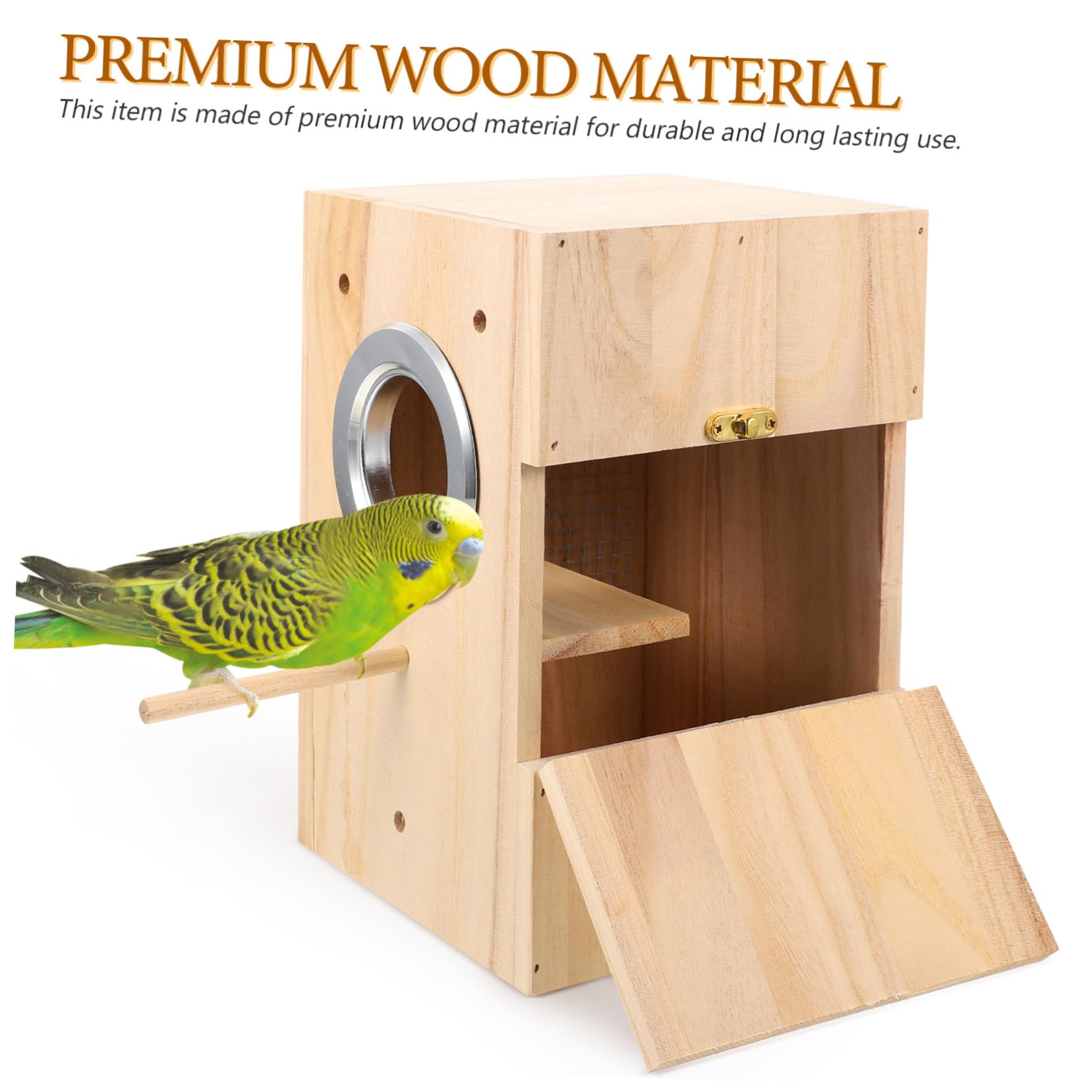 BESPORTBLE Nid Oiseau Bois Nichoir pour Oiseaux Nid Bois pour Oiseaux Accessoires pour Boîte de Reproduction Incubateur pour Canaris Perroquets