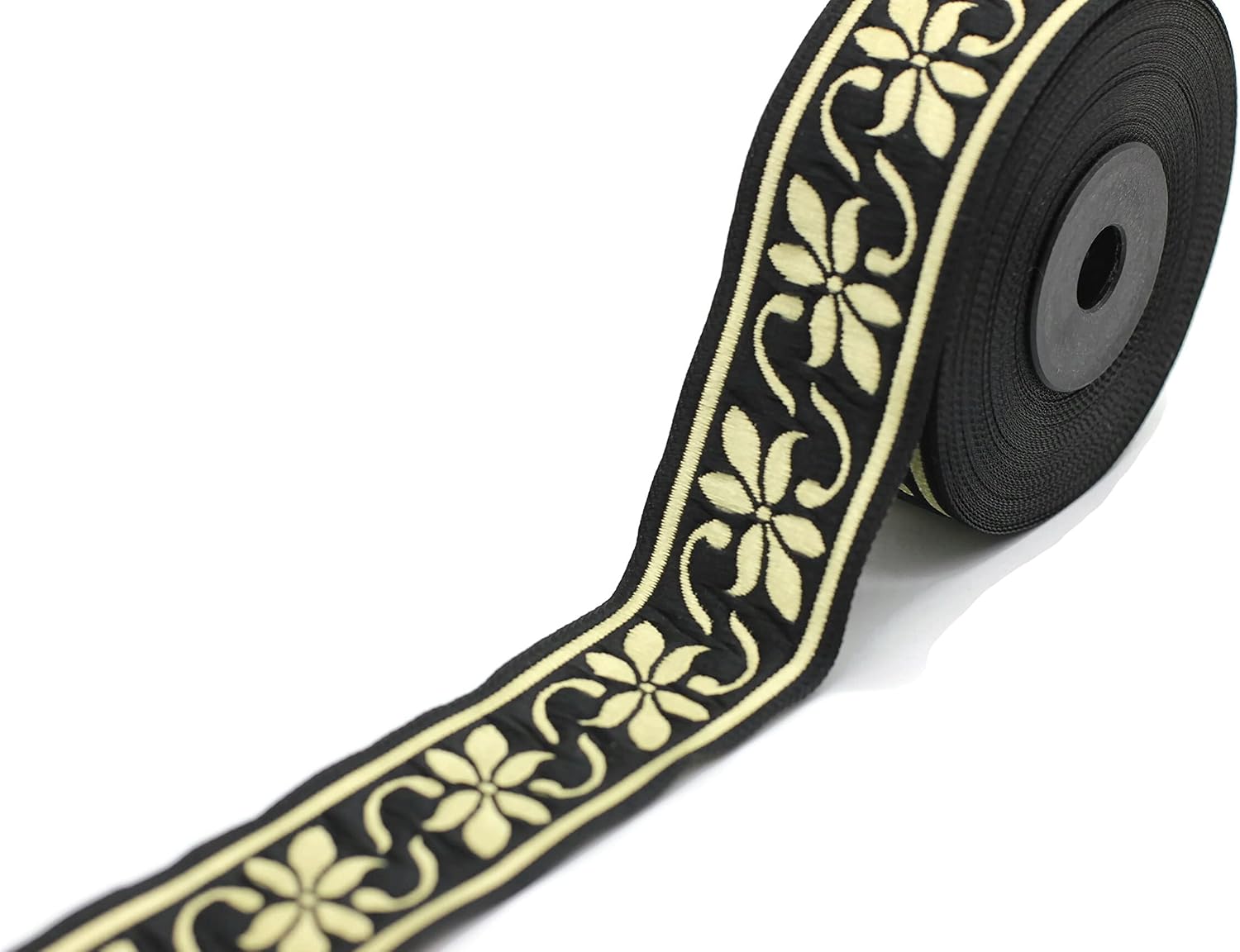 11 Yard Spool 1.37 inches Wide Black and Gold Celtic Violet Jacquard Ribbon Medieval Fabric Trim Gift Wrapping Wedding Party Decoration 35084