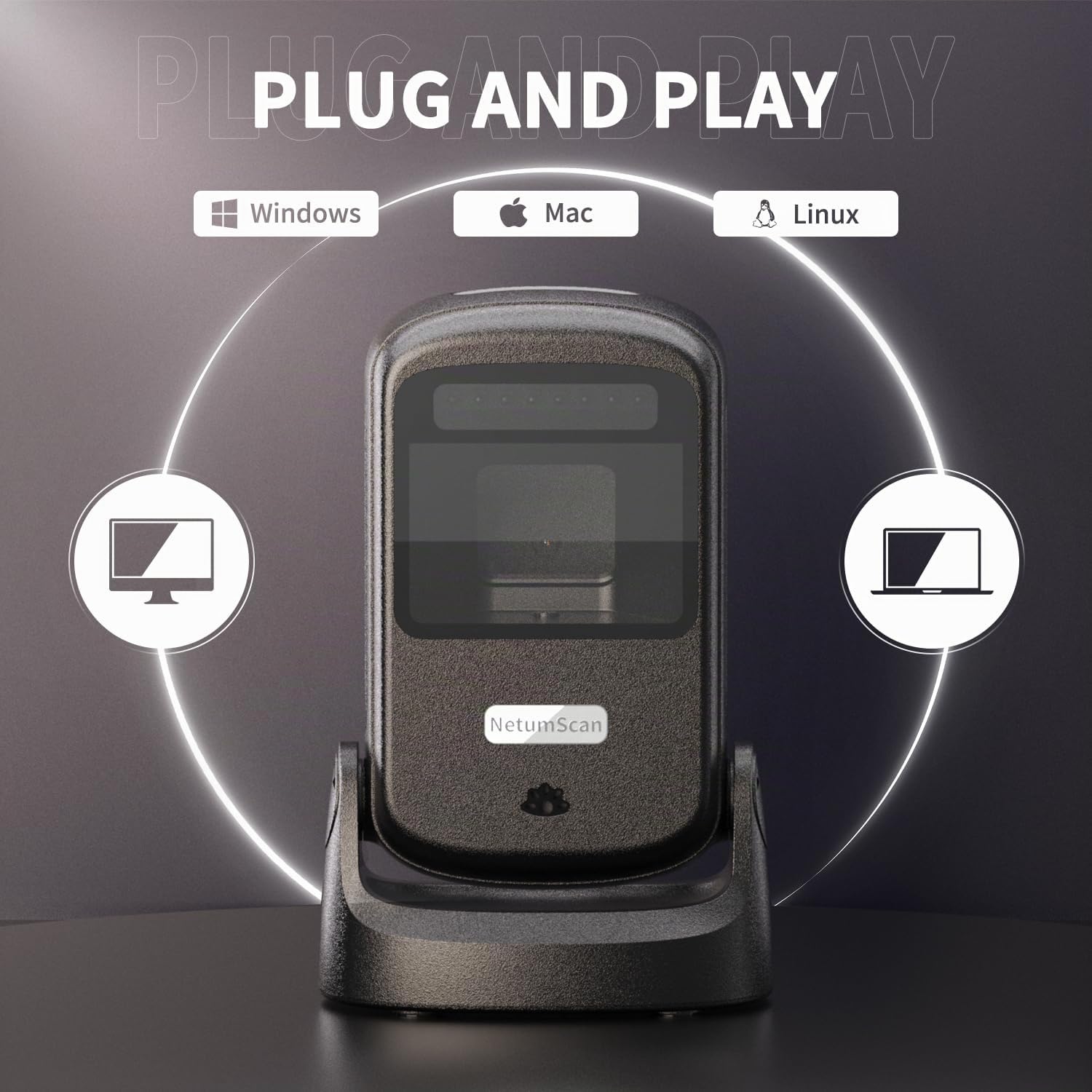 NetumScan USB Omnidirezionale Tecnico per Supermercati e Magazzini Compatibile con PC Windows/Mac/Linux CN-40