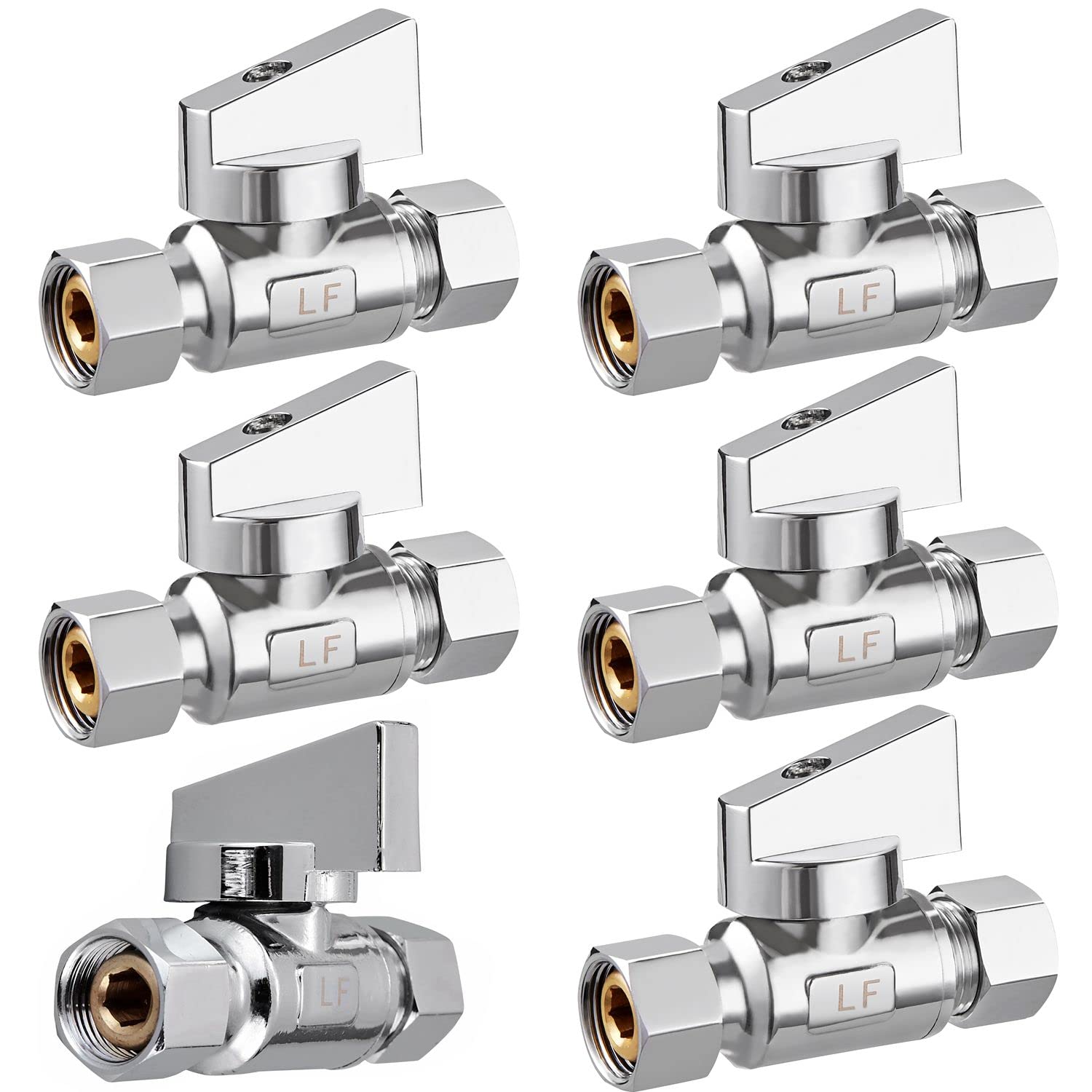 Valve de compression pour robinet de cuisine lot de 6 vannes droites en laiton