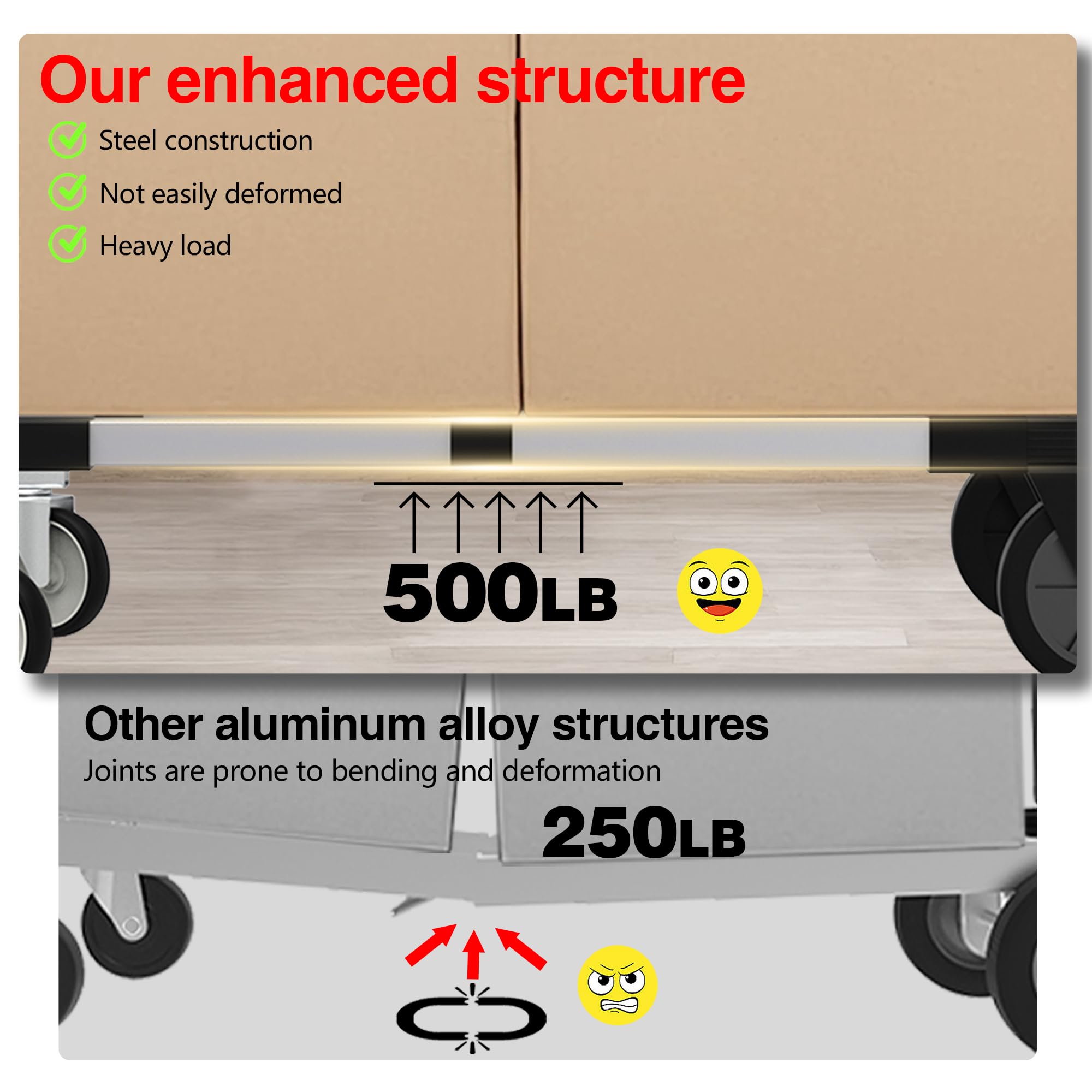 Heavy Duty Hand Truck Dolly - 500lb Capacity -5