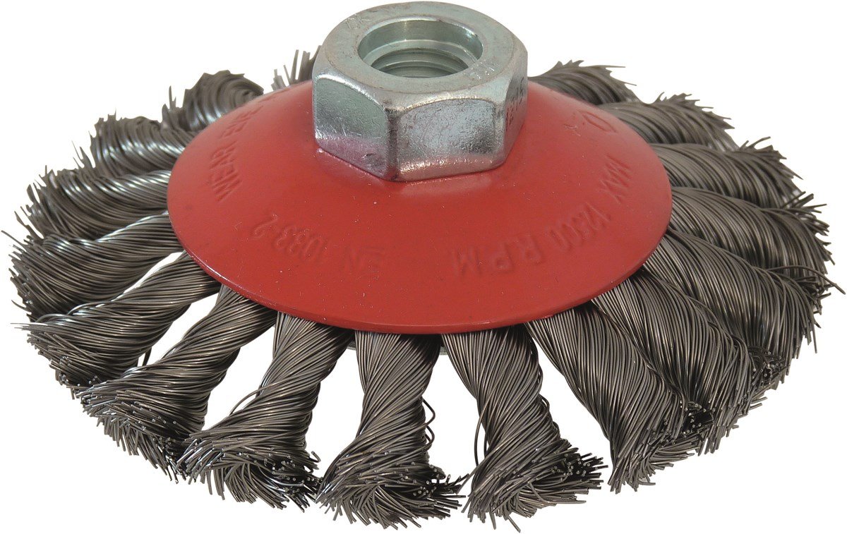 Brosse forme coupe TOPCAR 15504 avec alésage pour meuleuse