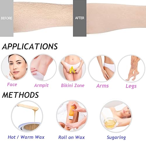 Miniatura 2 de BlueZOO Paquete de 100 tiras de cera profesionales no tejidas para salón de belleza, papel depilatorio respetuoso con la piel para depilación facial