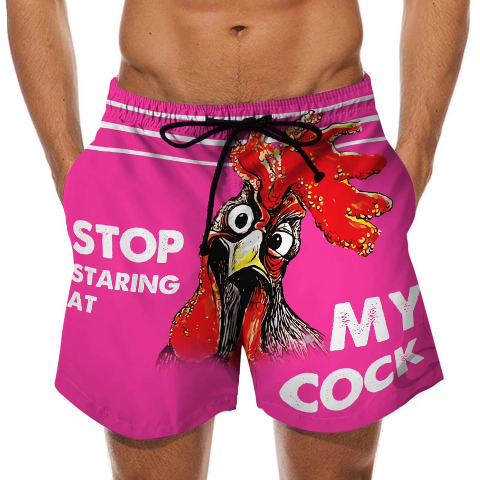 Generisch Stop Staring at My Cock Shorts mit lustigem Hahn-Muster Sommer Shorts mit Digitaldruck