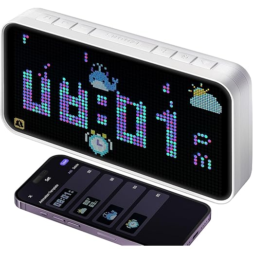 PixelRise Smart Alarm Clock with LED Display