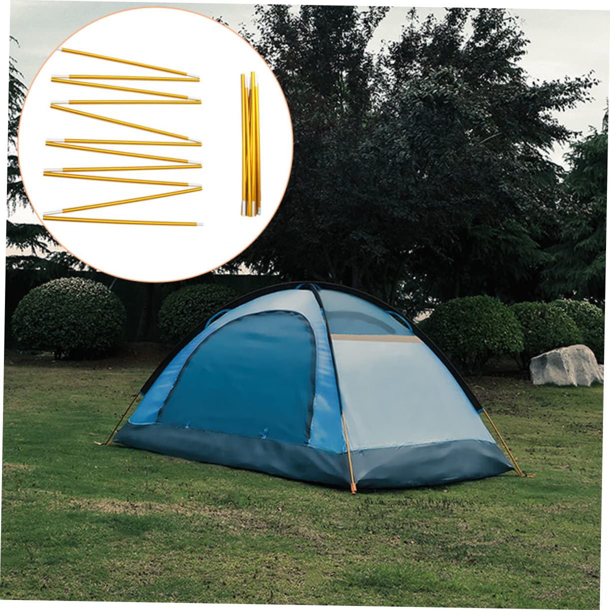 Hemobllo Teleskop Faltbar Stück Zeltstangen Aluminiumlegierung 2 aus 3,6m Verschleißfest und Camping und Angeln