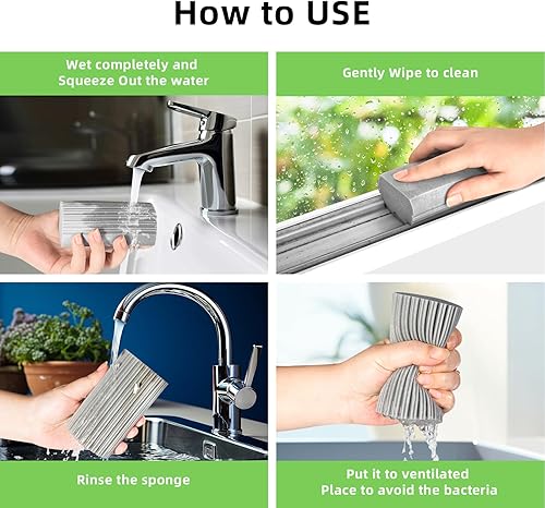 Miniatura 7 de Esponja húmeda para polvo, paquete de 6, cepillo mágico para limpiar persianas, platos, vidrio, zócalos, rejillas de ventilación, barandillas,