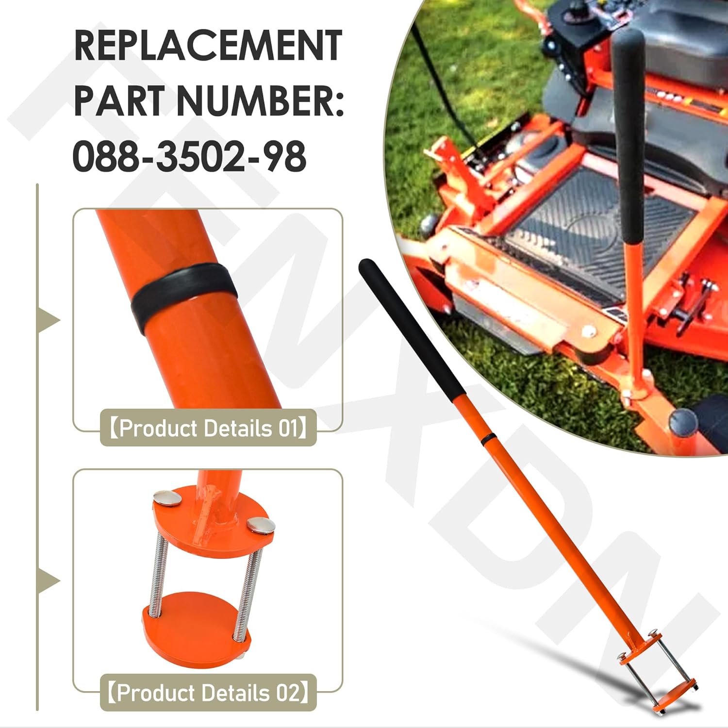 088-3502-98 088-3500-00 Mowers Mount Assist Handle Kit, Compatible with Bad Boy Mowers, (Except R Series) Grab Mount Assistant Handle, Easy to Get On and Off The Zero Turn Mower - Orange