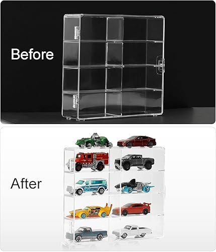 Miniatura 3 de KISLANE Vitrina acrílica compatible con Hot Wheels, Matchbox Cars, 32 ranuras para Hot Wheels, Matchbox Cars (extra grande, 32 ranuras)