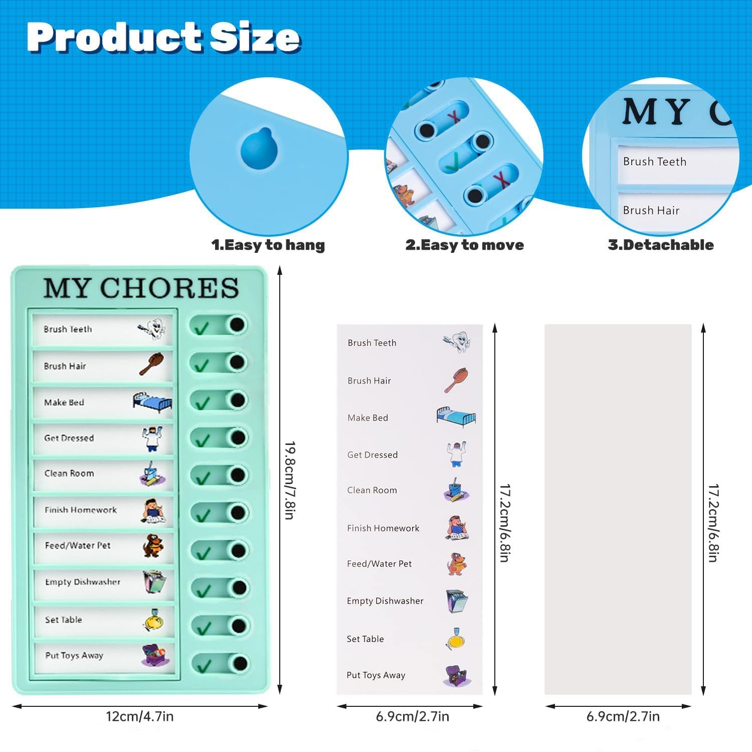 Tavolette Memo Checklist 4 Pezzi - Planner Organizzativo 20x12cm Per Bambini E Studio