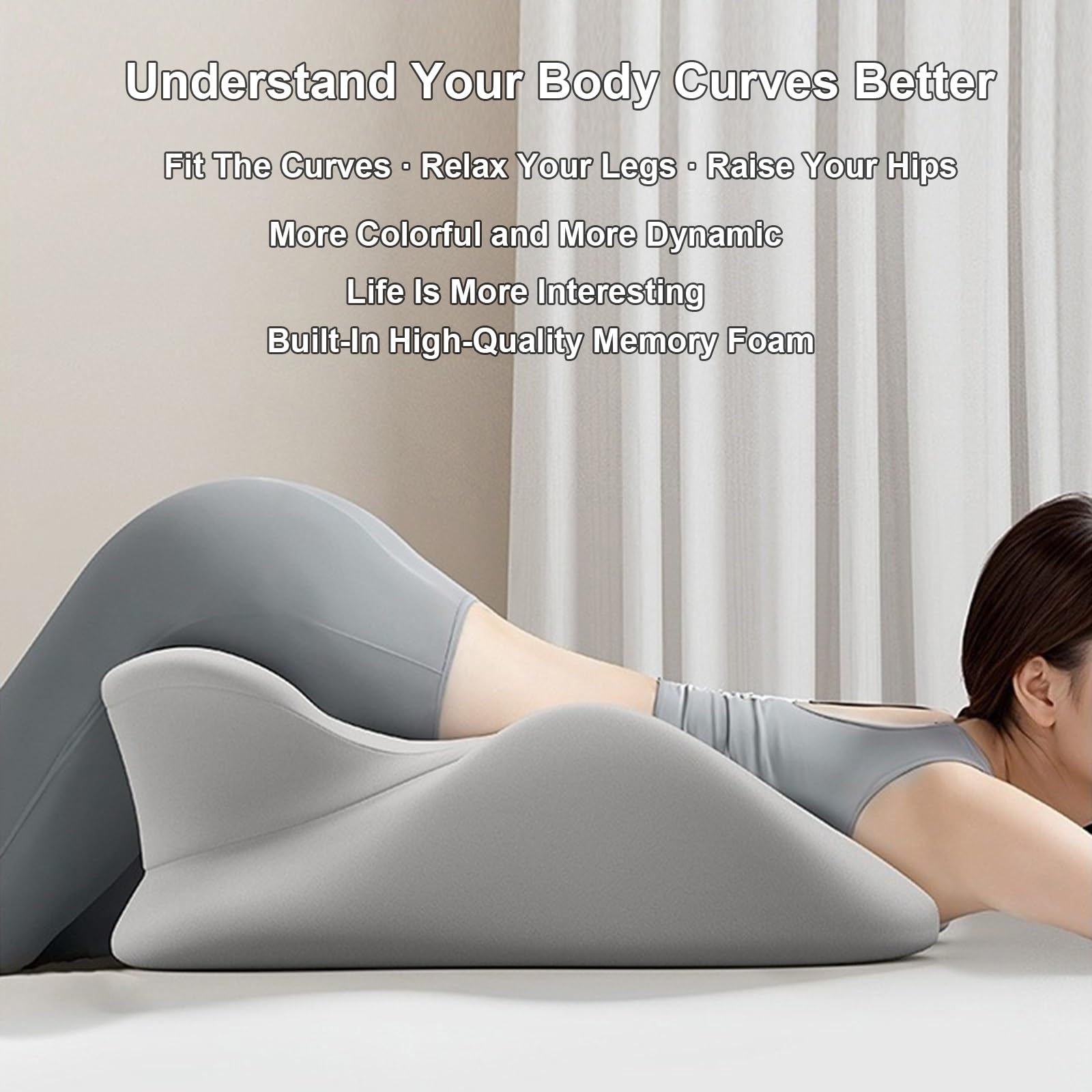 Coussin De Soutien Lombaire Et Fesses Pour Couple - Oreiller Portable 61x41x25 Cm - Polyester Et Mousse, Respirable - Pour Lit, Voyage, Récupération