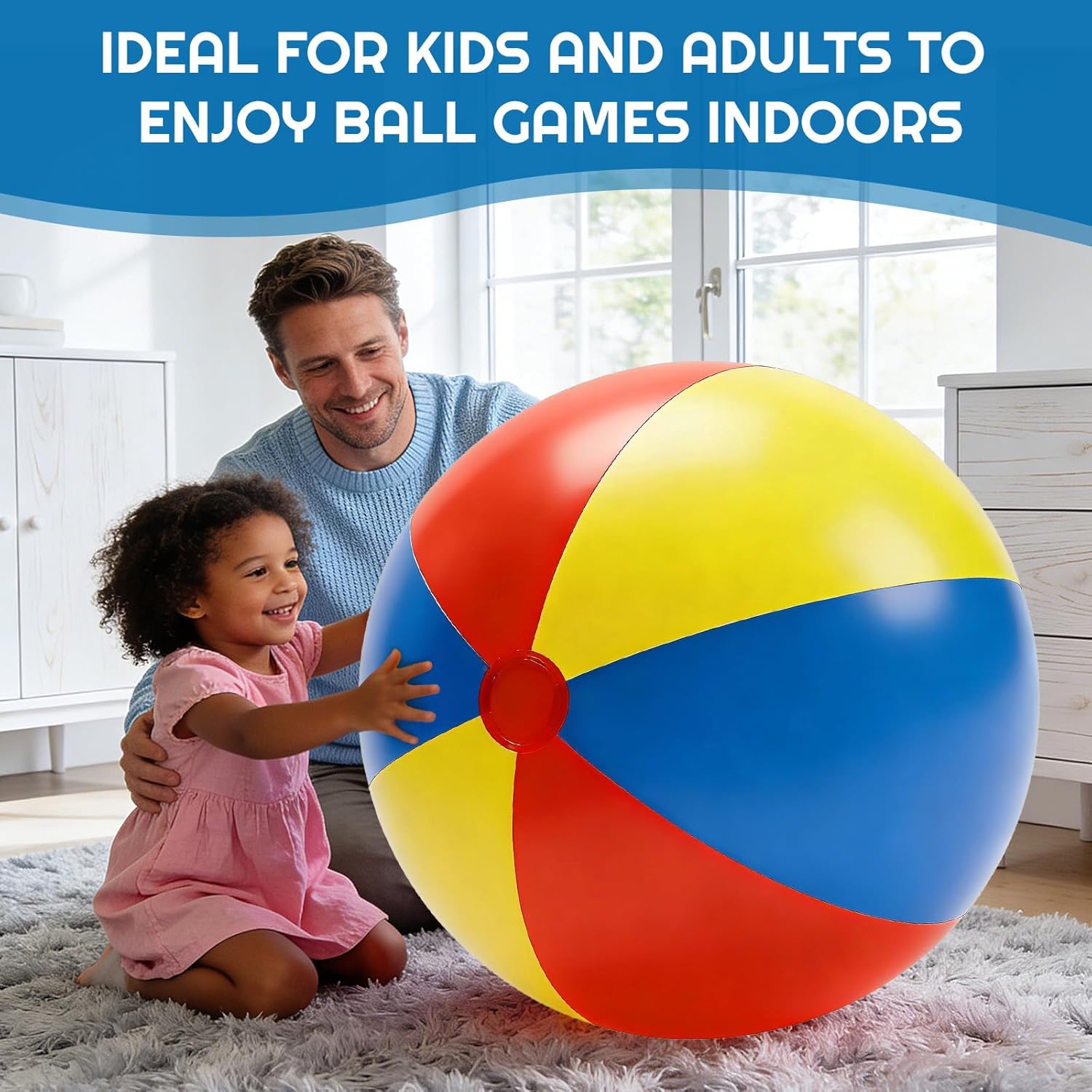 4 Pcs 28 inch Extra Large Inflatable Beach Ball for Summer Pool Party Birthdays Beach Themed Decorations Rainbow Beach Pool Park Fun Party Gifts Favors