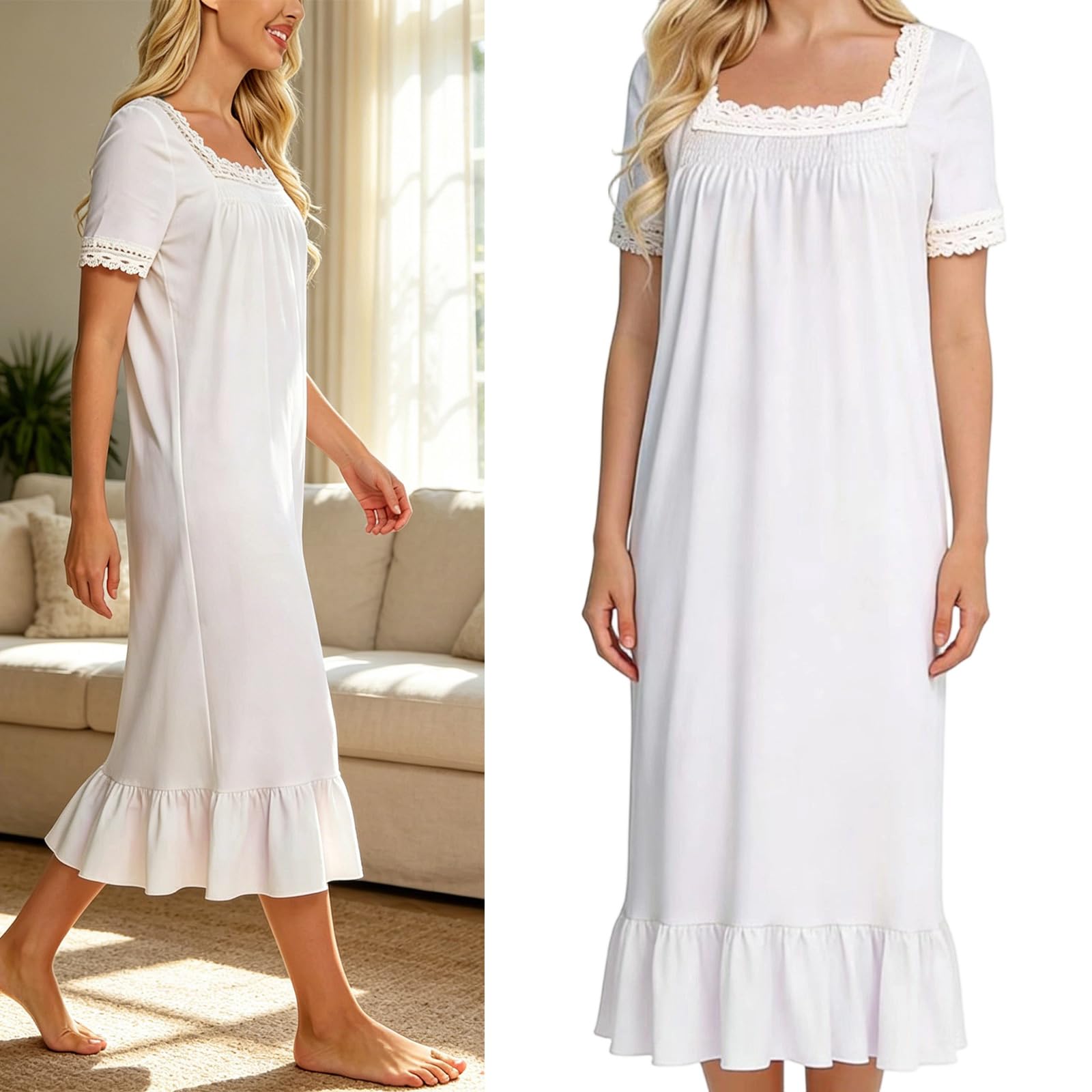 Blend, camicia da notte da donna, quadrata