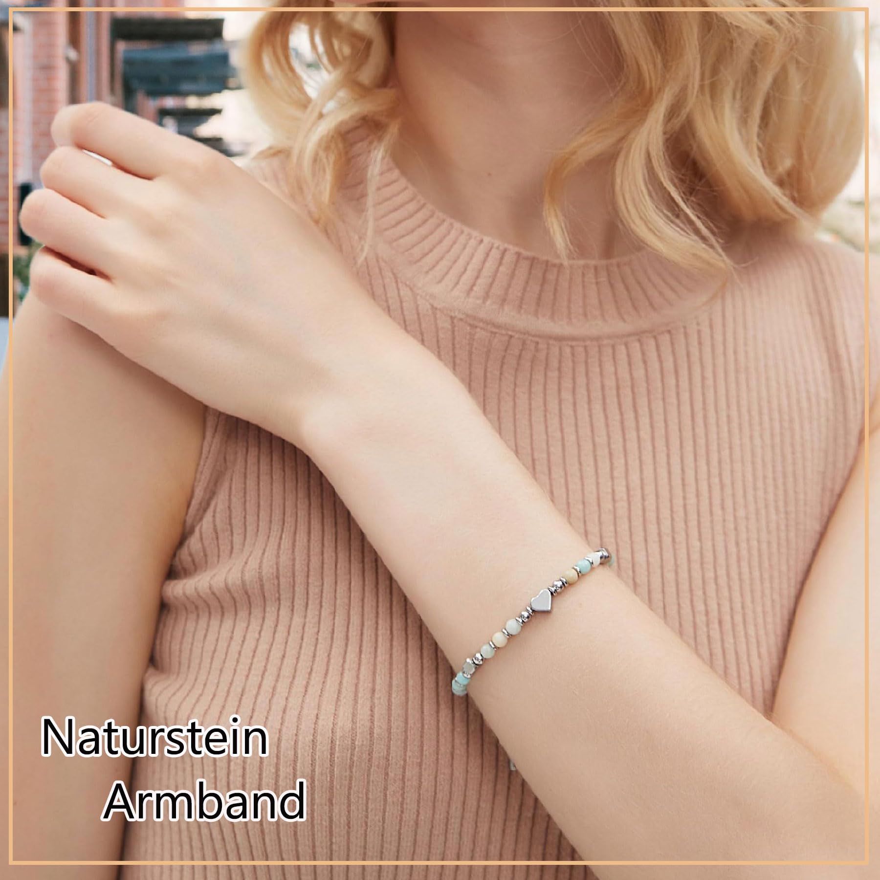 10-18 Geburtstagsgeschenk für Mädchen, Amazonit Perlen Armband Geschenk zum Geburtstag für Tochter Schwester Freundin Nichte