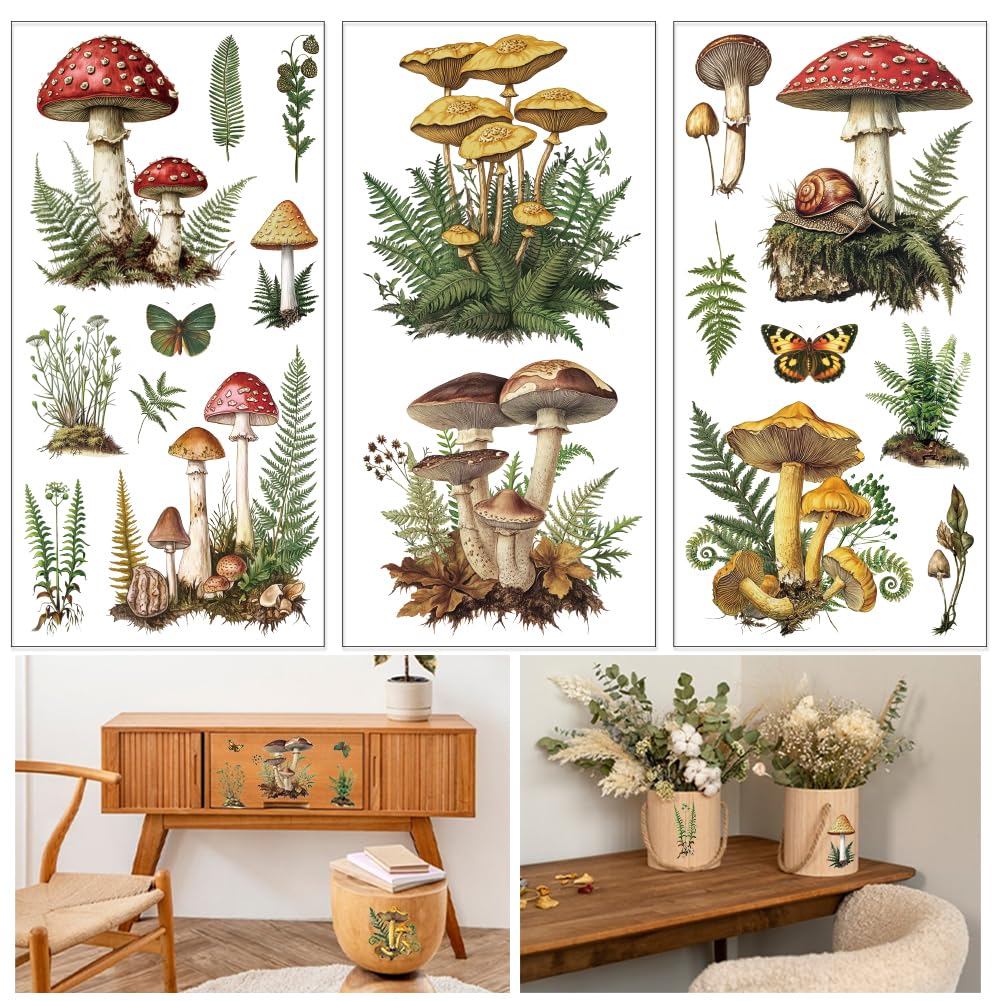 Transfert meubles fougère et papillon pour un salon style cottage
