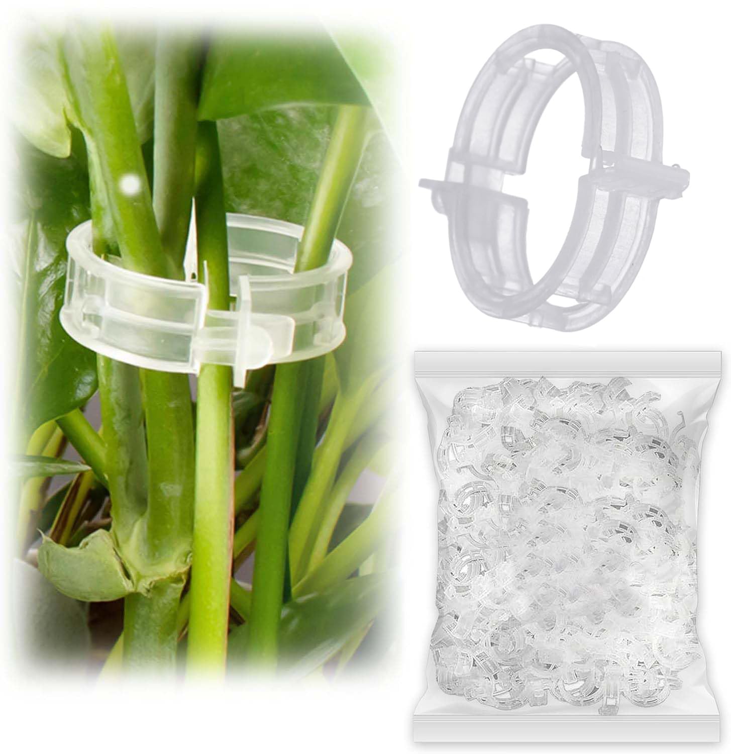 200 Pcs Plant Support Garden Clips for Securing Climbing Healthier Tomato Plants in White - Ideal for Flower Vine Vegetables Orchid，Assist Plants in Growing Upward and clustering Together.