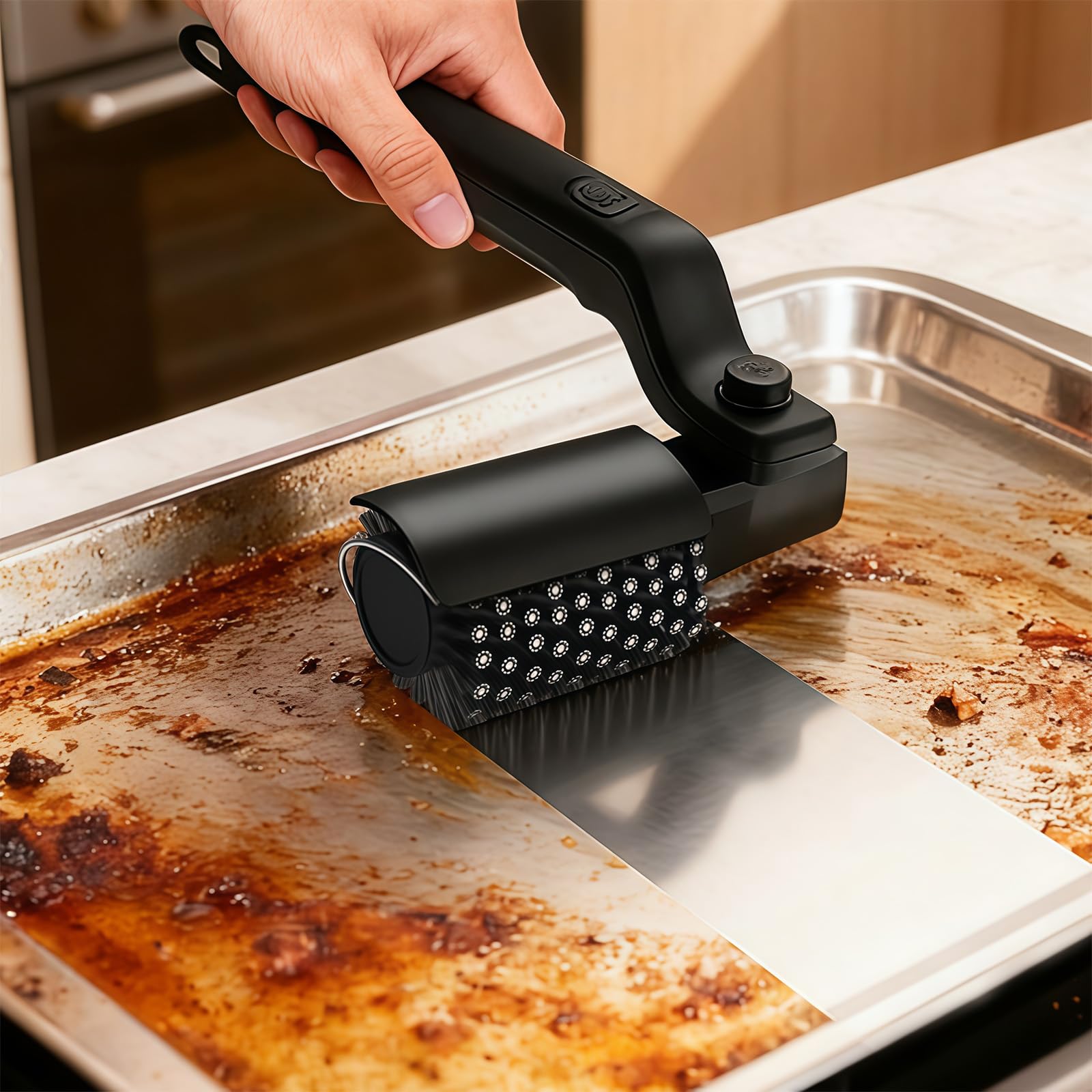 Speed Grillbürste mit wiederaufladbarem Akku für alle Grillarten Ergonomischer Grillreiniger