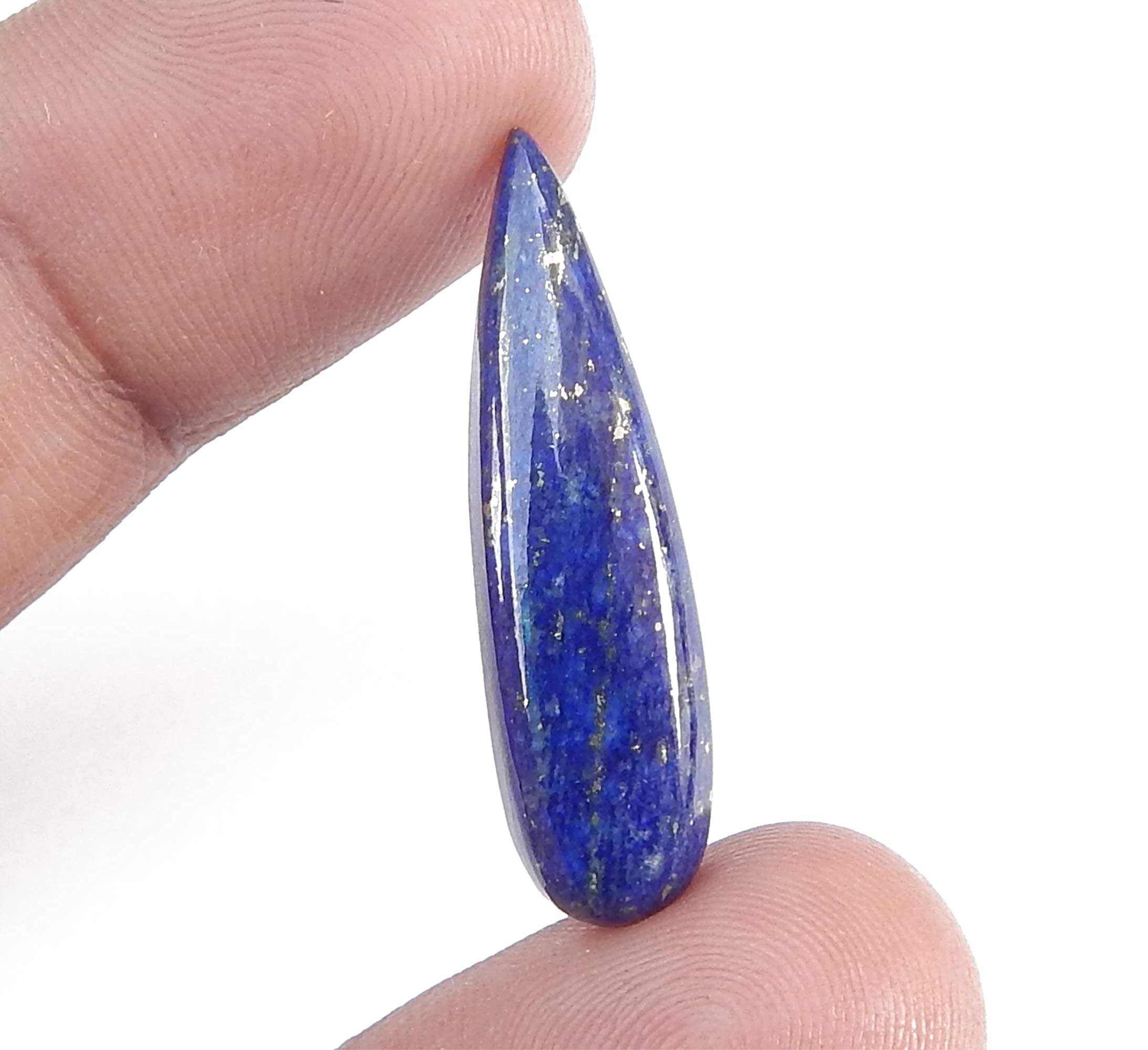 Myhealingworld Natural Calibrated 8x30mm Special Size Pear Shape AAA Quality Lapis Lazuli Cabochon Loose Gemstone 1pc box. For Healing Wellness and Jewelry Making., 8x30mm