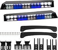 Vista 10 de ASPL Barra de luces para visera de 2 a 15 LED, 29 patrones de destello, interior superior de parabrisas, montaje dividido, luz estroboscópica