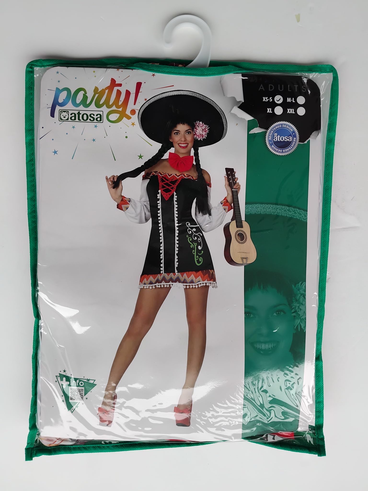 ATOSA Flamenco-Kostüm Für Mädchen – Schwarzes Karnevalskleid, Größe 7-9 Jahre, 100% Polyester