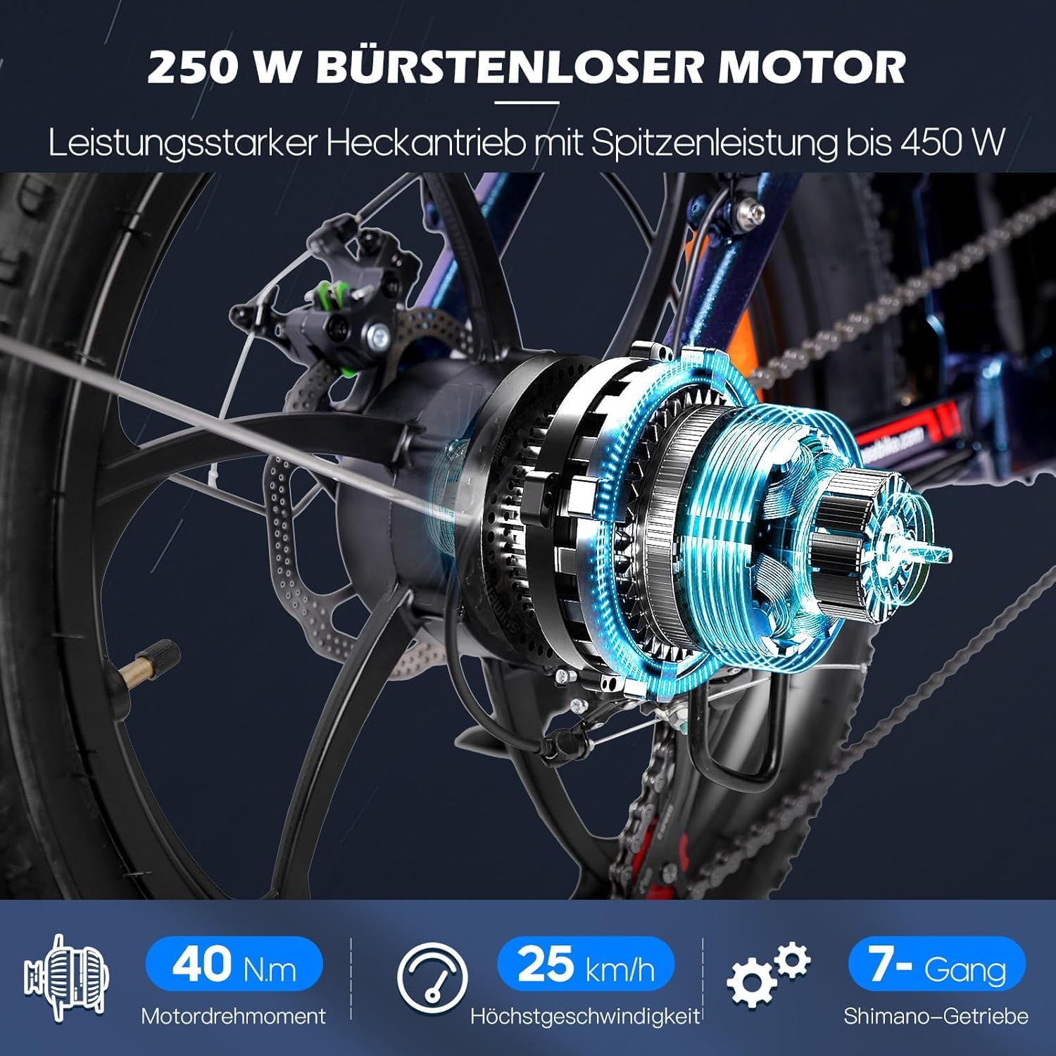 Fafrees F20 PRO E-Bike Klapprad Elektrofahrrad 20 Zoll Fatbike, 250W Motor 36V 20AH Akku, 20 * 3,0 Zoll Mountainbike Elektrofahrrad 40 Nm