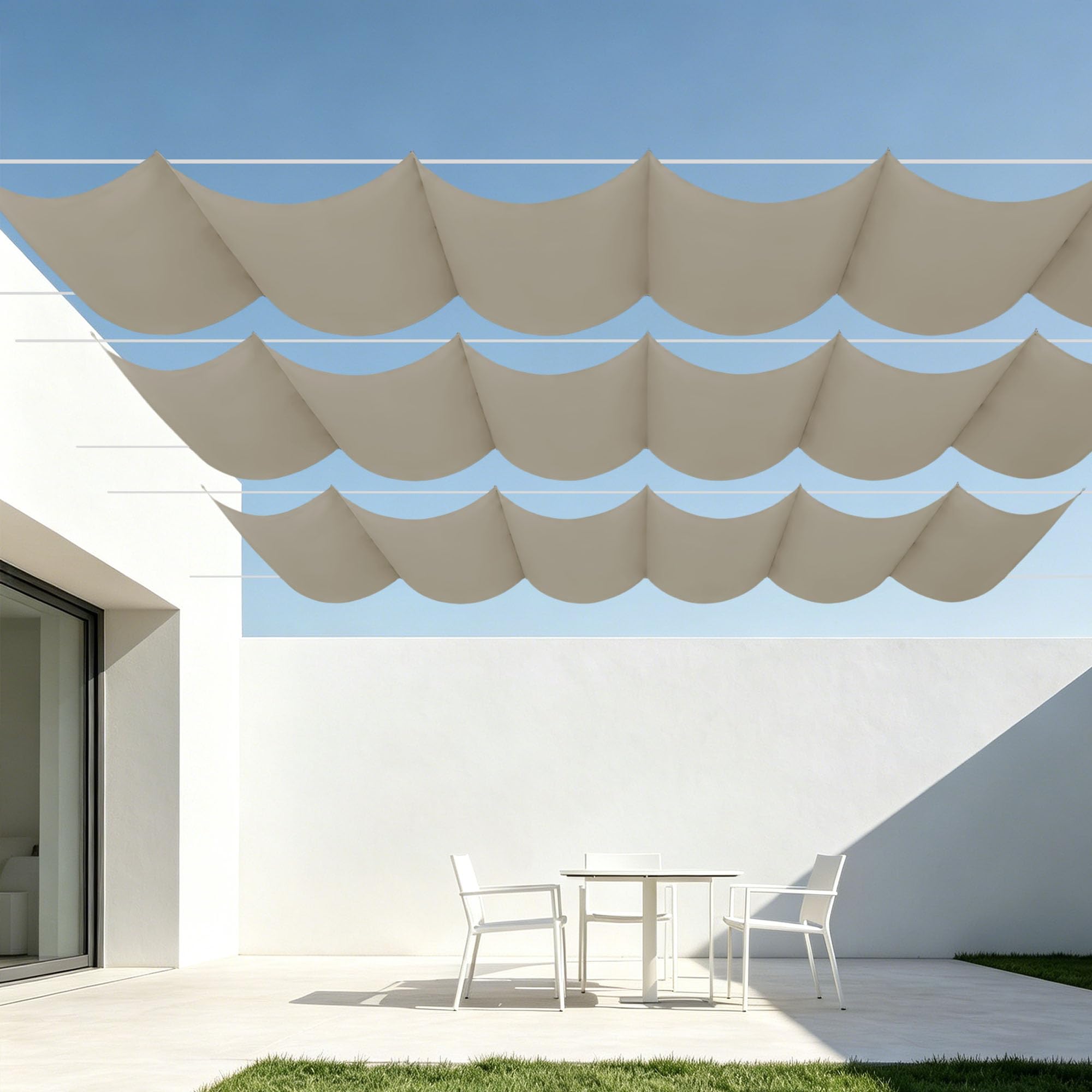 Voiles d'ombrage avec oeillets protection UV optimale pour patio et extérieur 2x4.2m