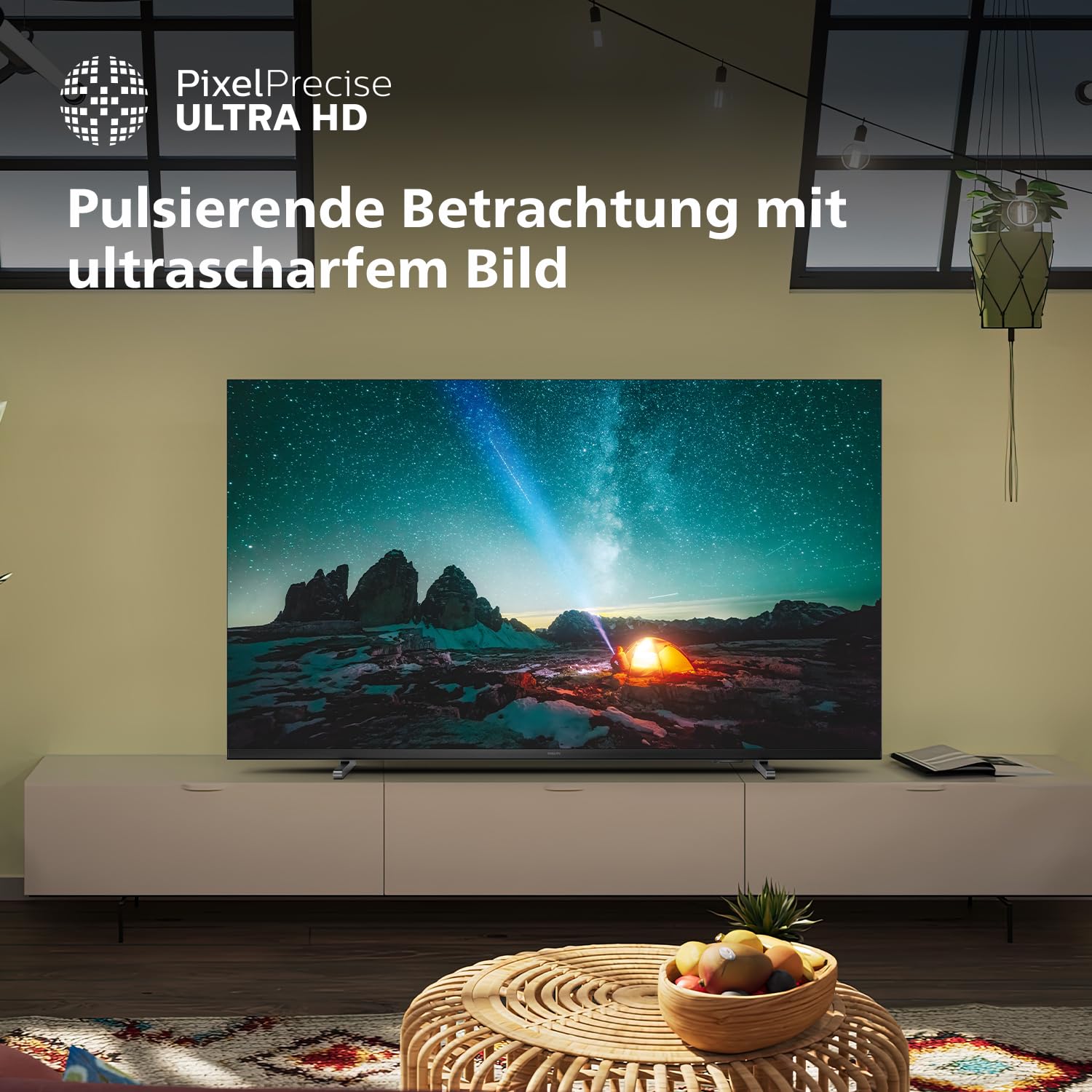 Philips 50PUS7609 4K LED Smart TV - 50-Zoll Display mit Pixel-präziser Ultra HD Titan OS Plattform und Dolby Atmos-Klang. Funktioniert mit Alexa und Google Sprachassistent – Anthrazitgrau