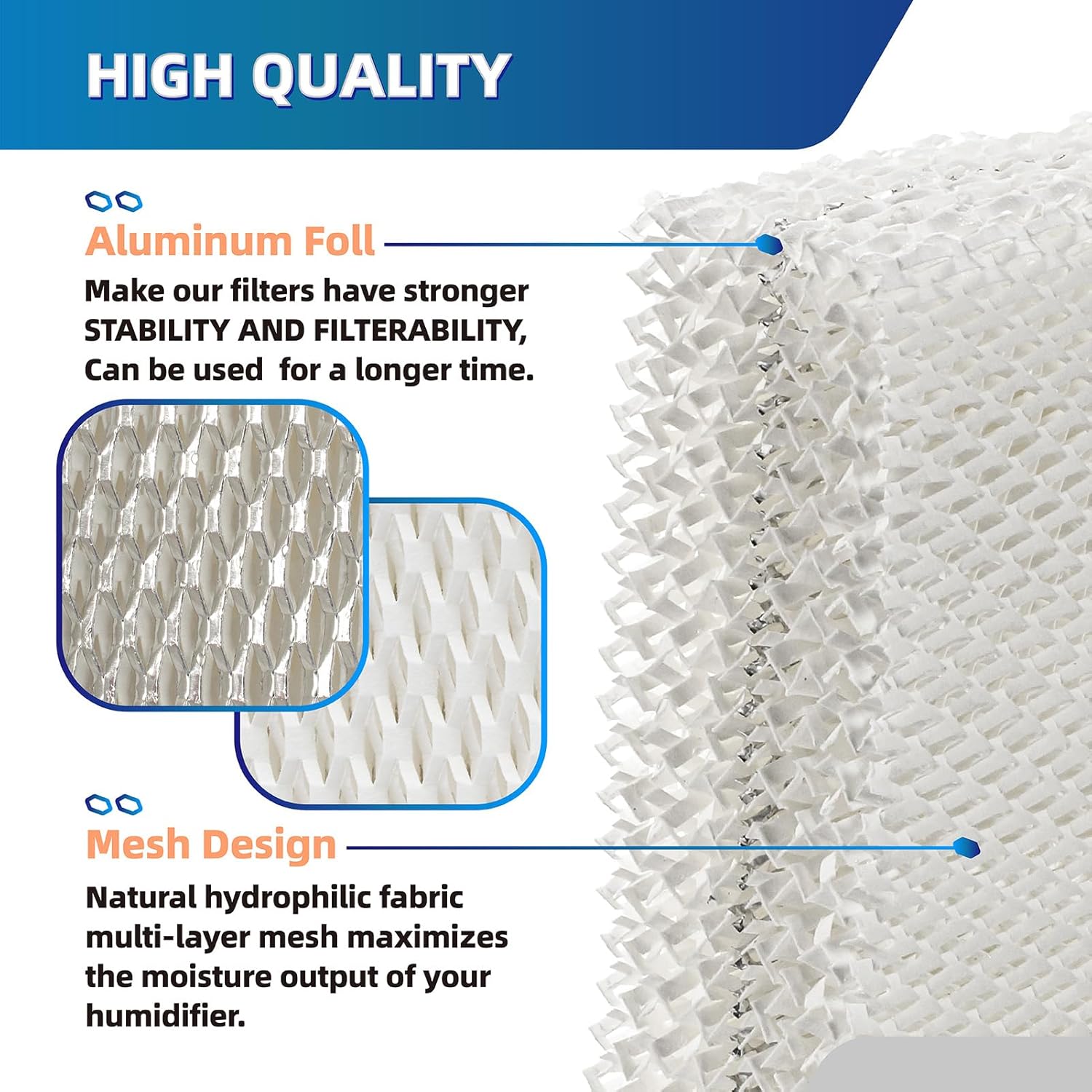Ximoon HDC12 Humidifier Wick Filters | HDC-12 Replacement HD13030 HD1303 HD14060 HD1406 HD13050 HD1305 HD1407,Humidifier Filters 14911 32-14911 ES12-4 Pack