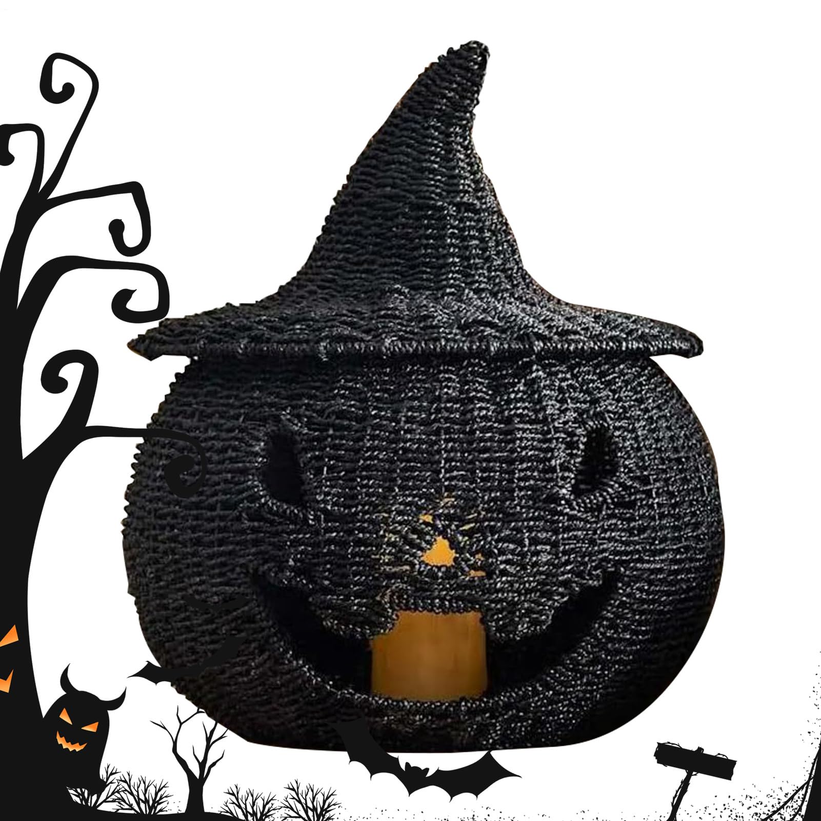 Citrouilles pour décoration d'Halloween en tricot fait main festive