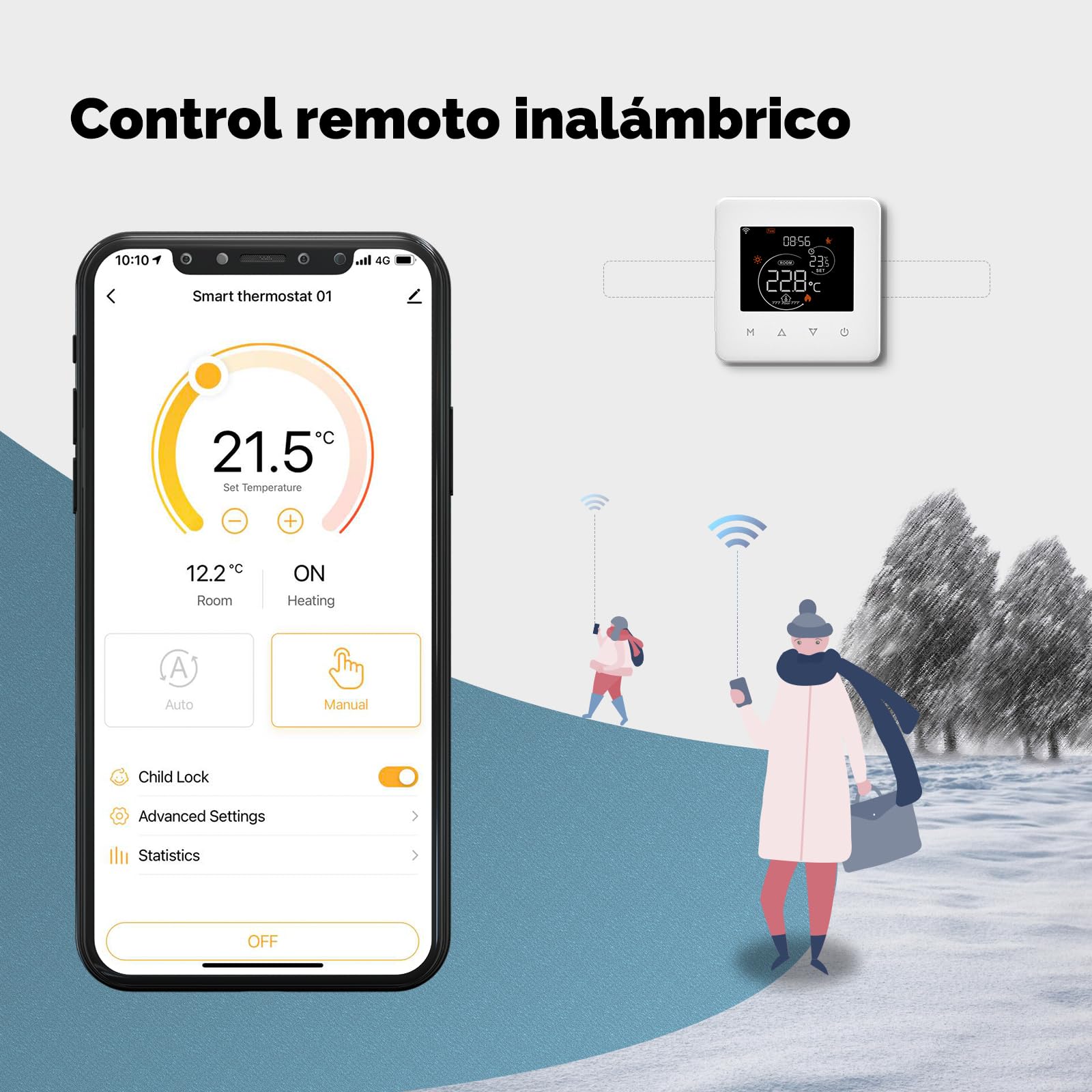 MOES Termostato WiFi Controlador de Temperatura Ambiente programable para Caldera de Gas Temperatura Humedad Tuya/Smart Life App Control inalámbrico Alexa/Google Home | aldera de Gas Temperatura Humedad Tuya/Smart Life App Control inalámbrico Alexa/Google