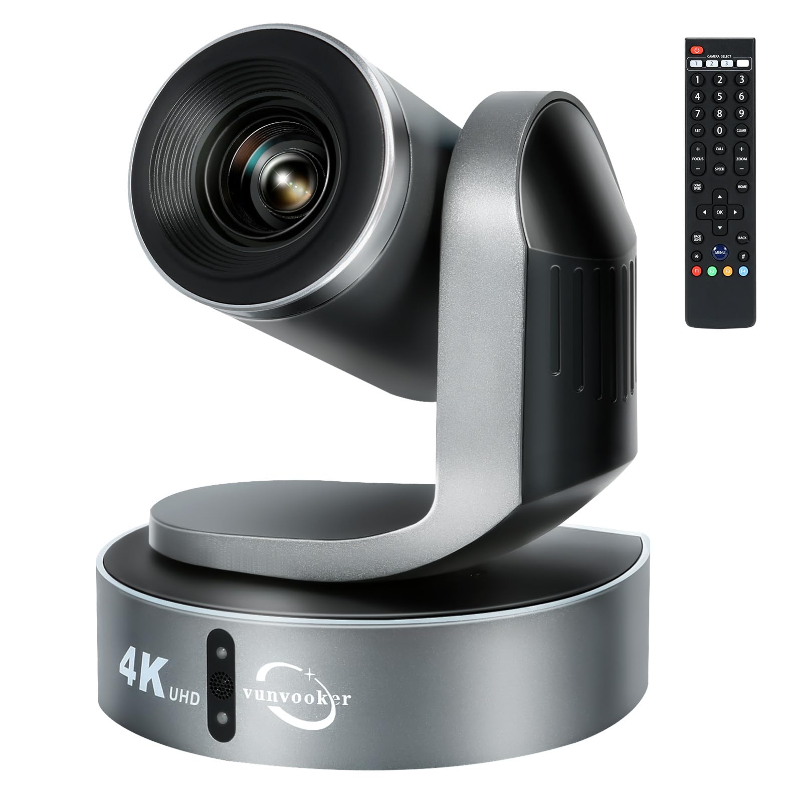 Vunvooker 4K Conference Room Camera,PTZ Camera 20X Optical Zoom with IP/USB3.0/HDMI/RS232/RS485 for IP Live Streaming Video Conference and Church