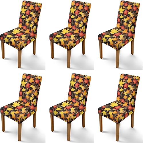 Miniatura 82 de Rnyleeg Fall Autumn Seat Covers for Dining Chairs Set of 4 Sunflower Themed Stretch Dining Chair Covers Soft Comfy Chair Slipcovers for Cocktail