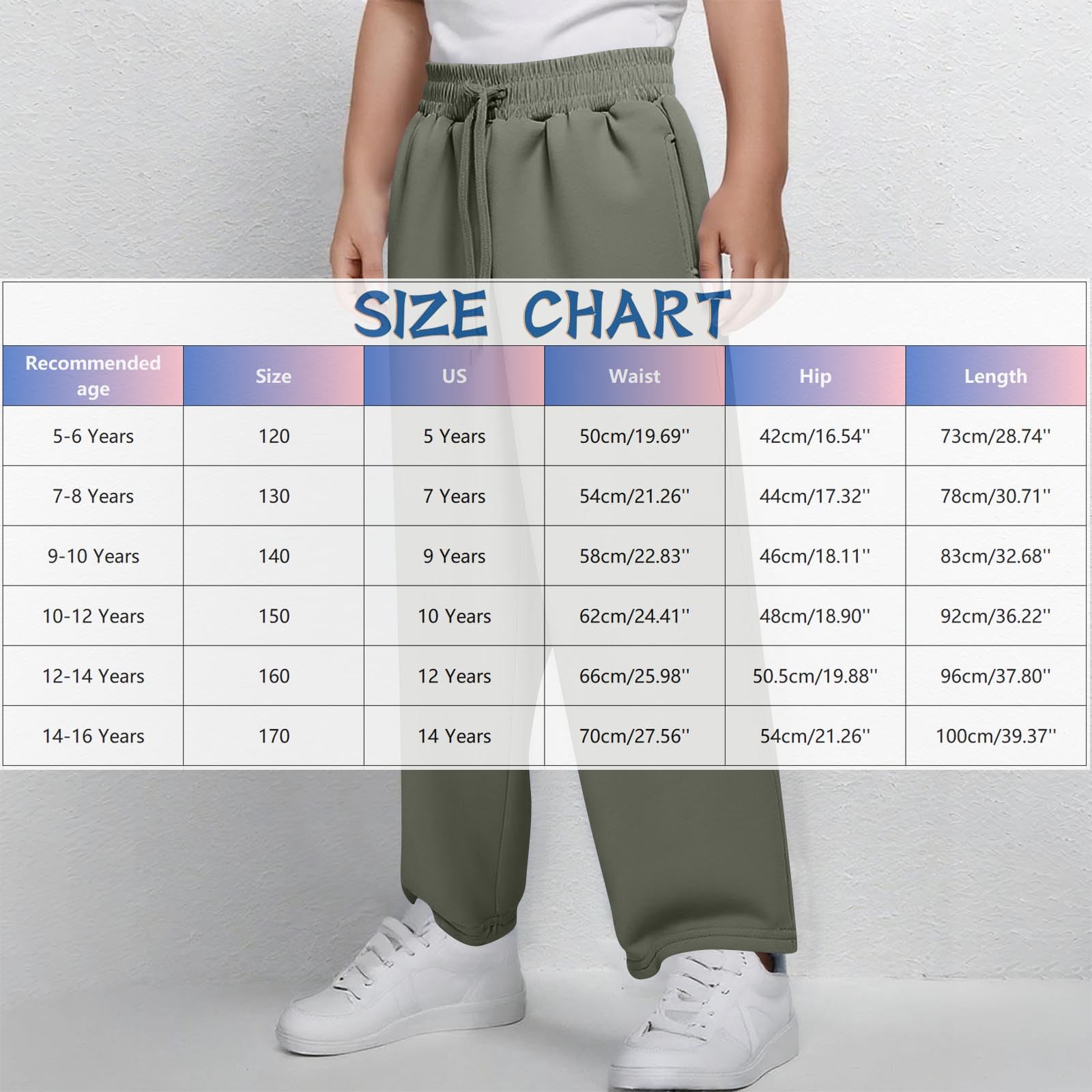 duxyoz Bas de jogging épais et chaud pour enfants - Doublure en polaire - Pantalon d'hiver thermique - Pantalon de survêtement droit à jambe large - Coupe ample - Uni - 5-15 ans