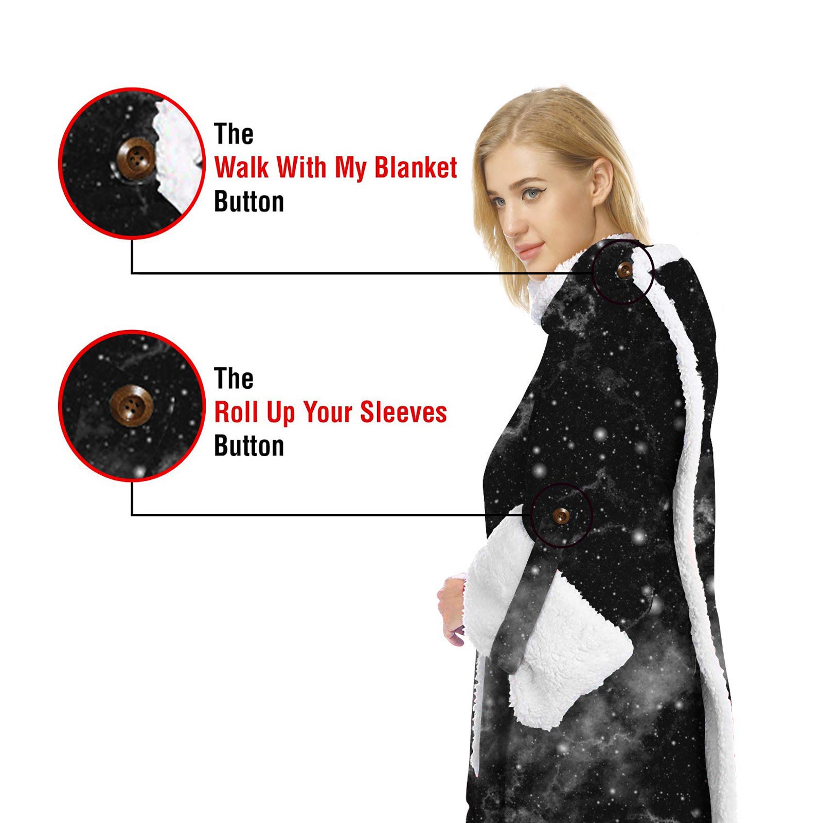 Manta Sherpa Ponible Para Adultos, Para Hombre Y Mujer Cómoda Y Calentita Manta Con Mangas, Manta Bata Para El Hogar, Bata Para Ver La Tele Manta De Sofá 003-One size