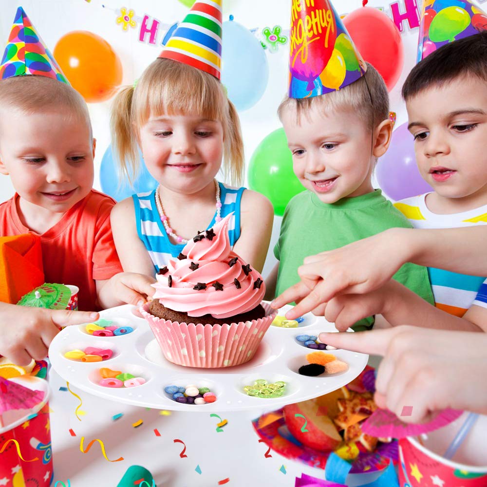Bandeja de pintura de plástico para pintura profesional y decoración de cupcakes en arte cumpleaños fiesta (30 piezas)