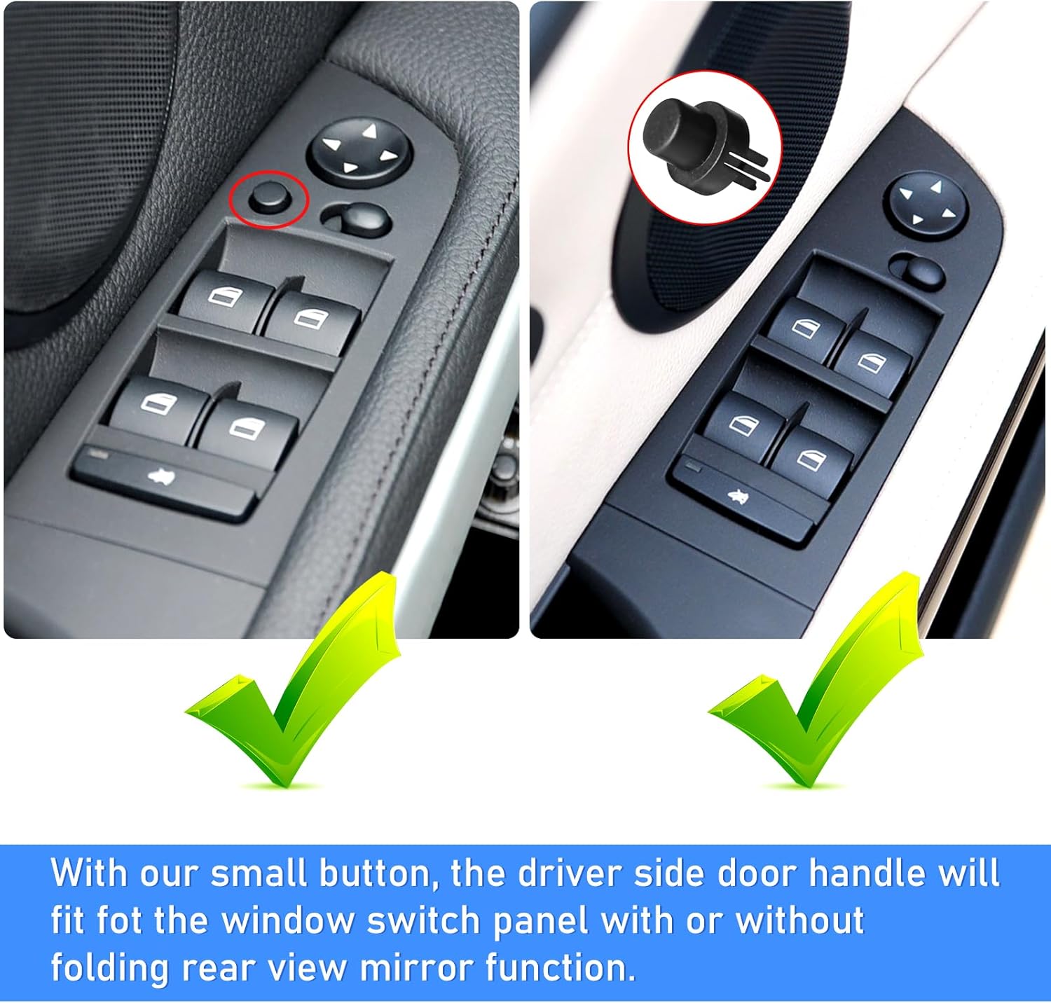 Jaronx Compatible with BMW 3 Series E90/E91 Driver Side Door Handle 2004-2007, Snap-in Door Pull Handle Cover Window Switch Panel for BMW 318i,320i,325i,328i,330i,335i(14.76inch)-Carbon Fiber Pattern