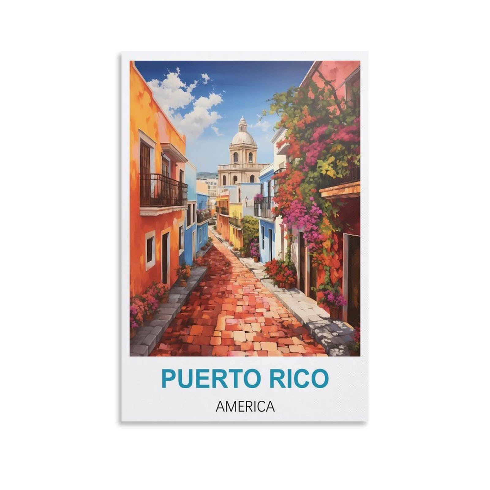 Metal Tin Sign,Puerto Rico Americans,Ideal for Pub Shed Bar Office Man Cave Home Bedroom Dining Room Kitchen 30x30cm