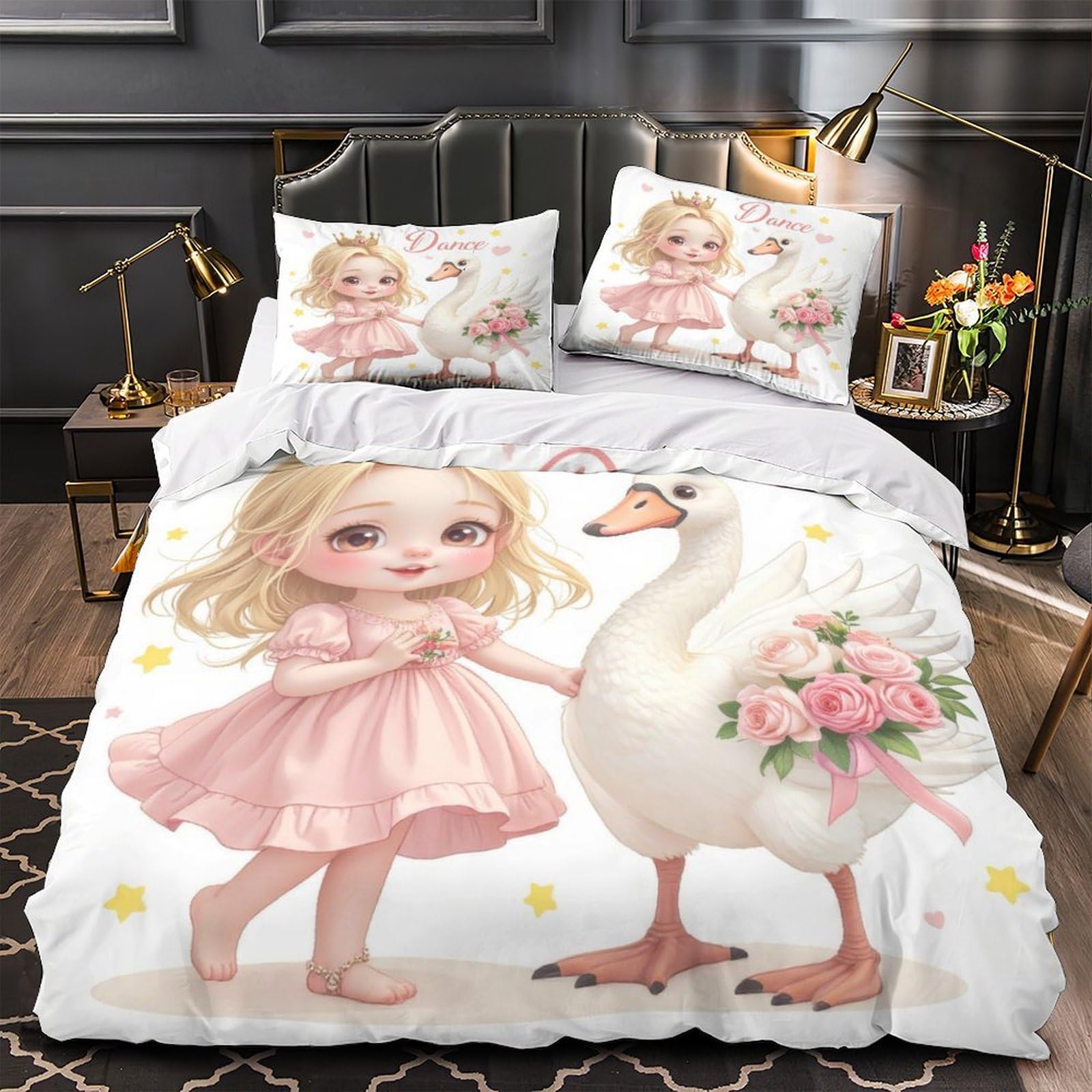 Parure de lit renne dans l'espace en microfbre 260x220 cm pour adolescent